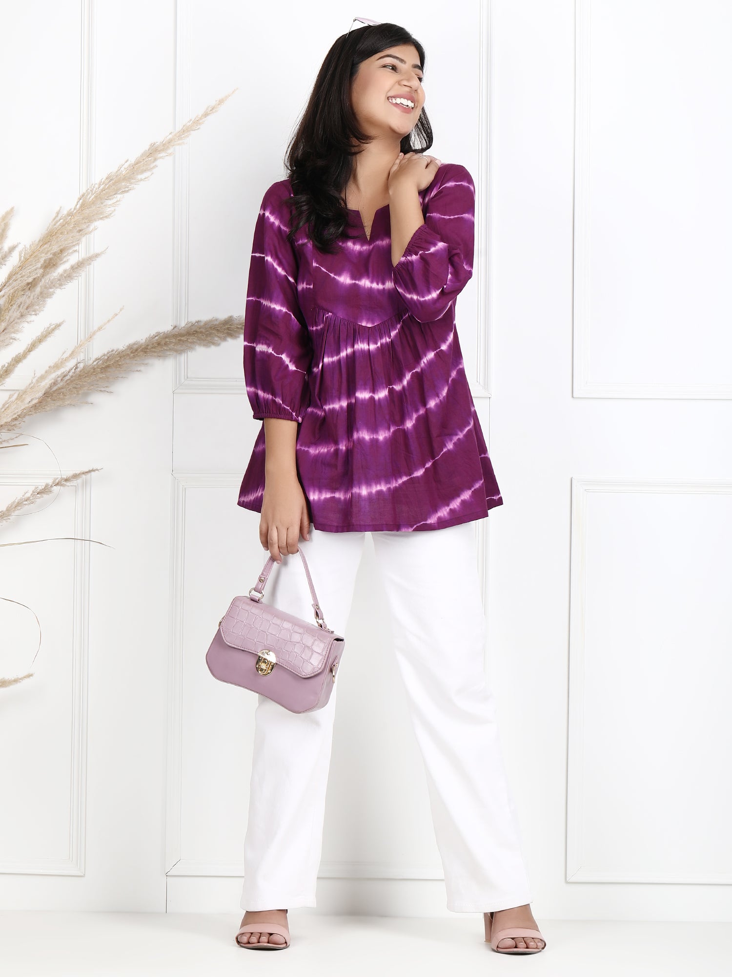 Buy cotton shibori print tops online for women