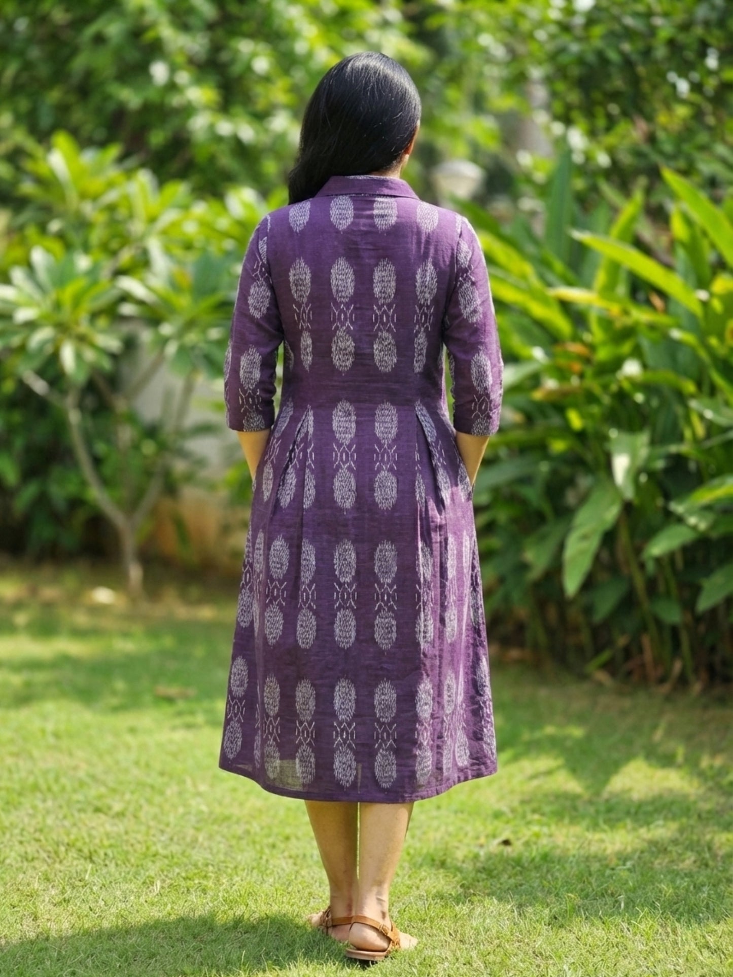 Purple Ikat dress for S to 6XL sizes