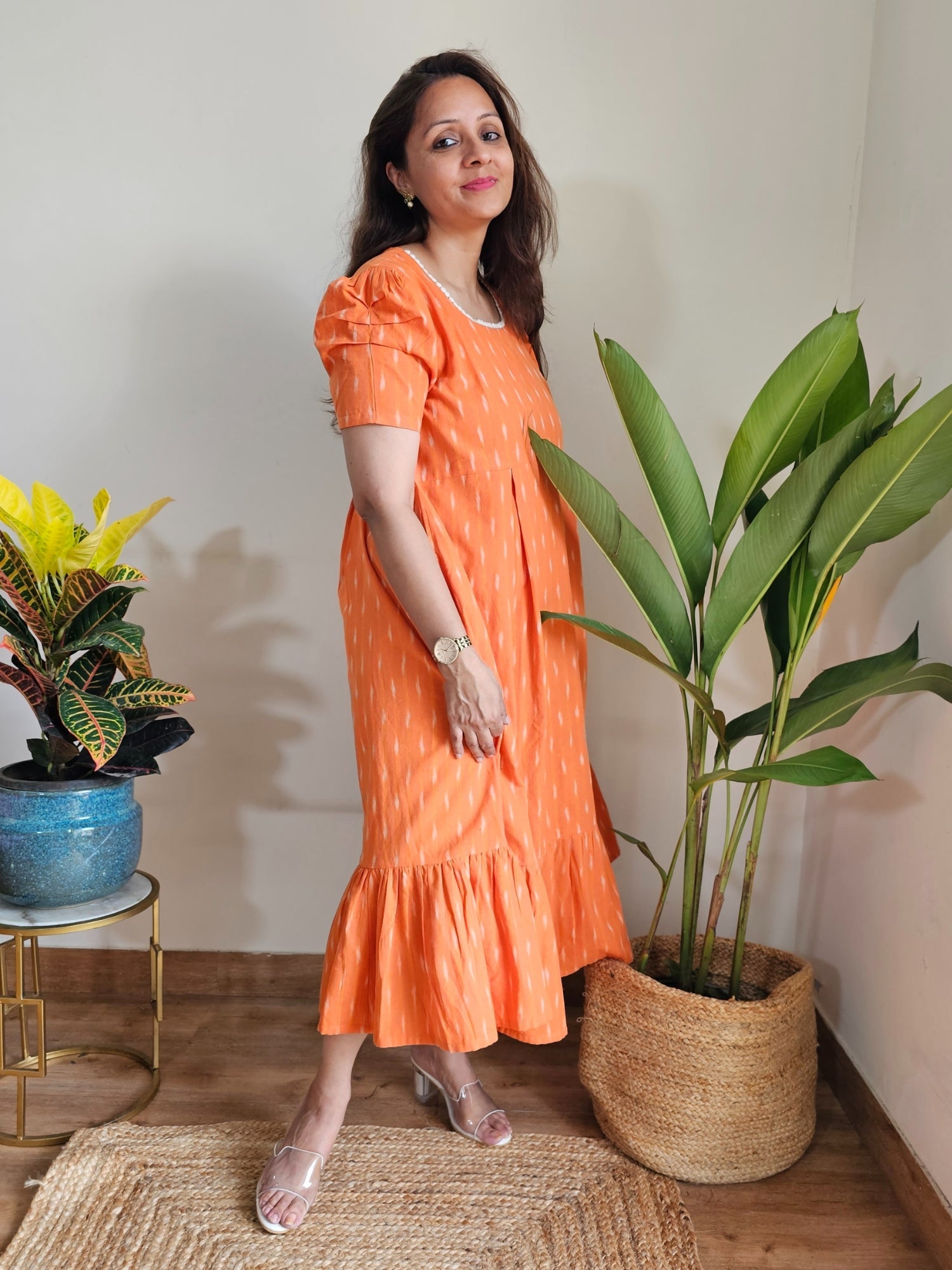 Orange size 4XL 5XL 6XL dress