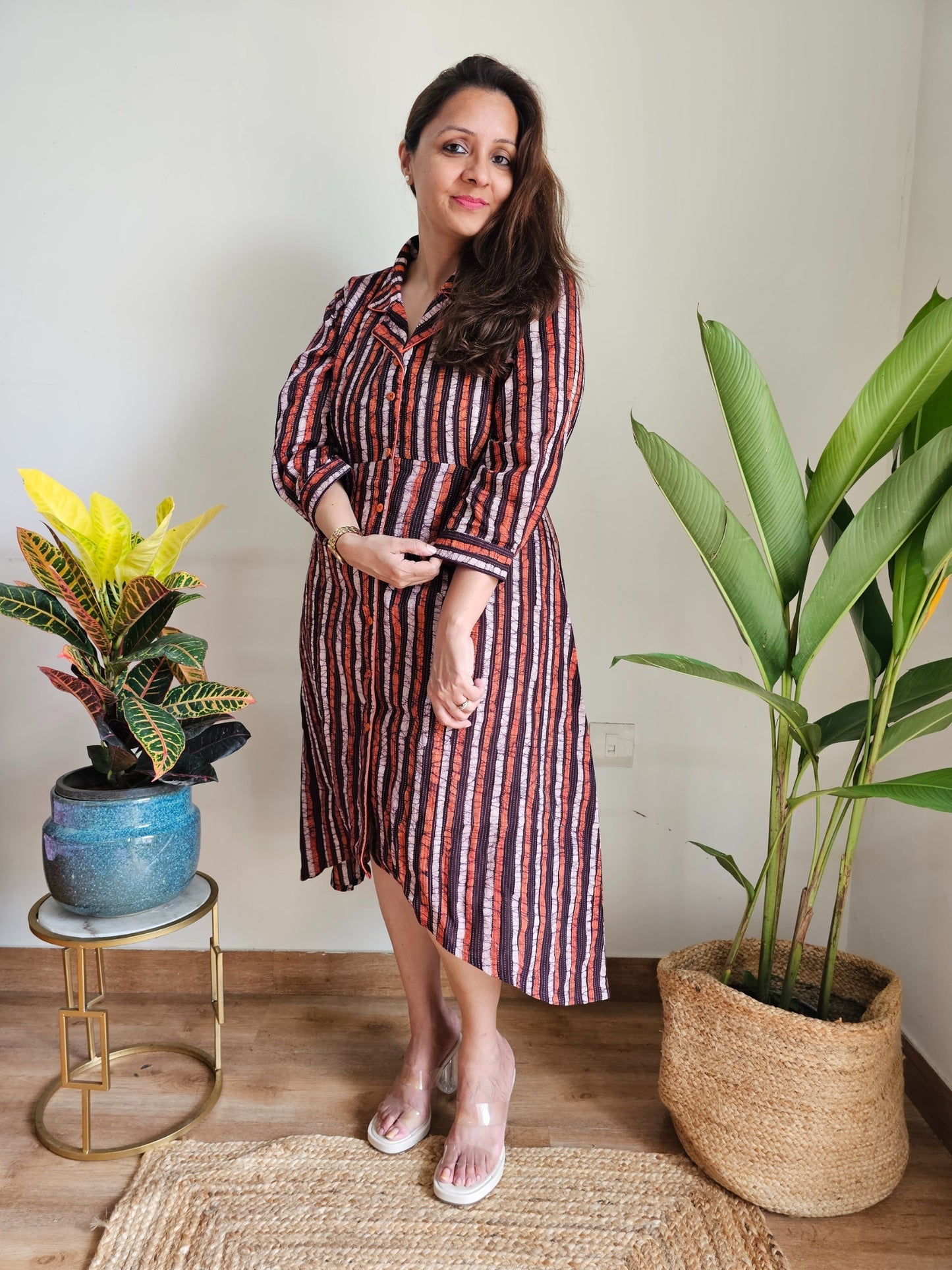 button down dress with collar