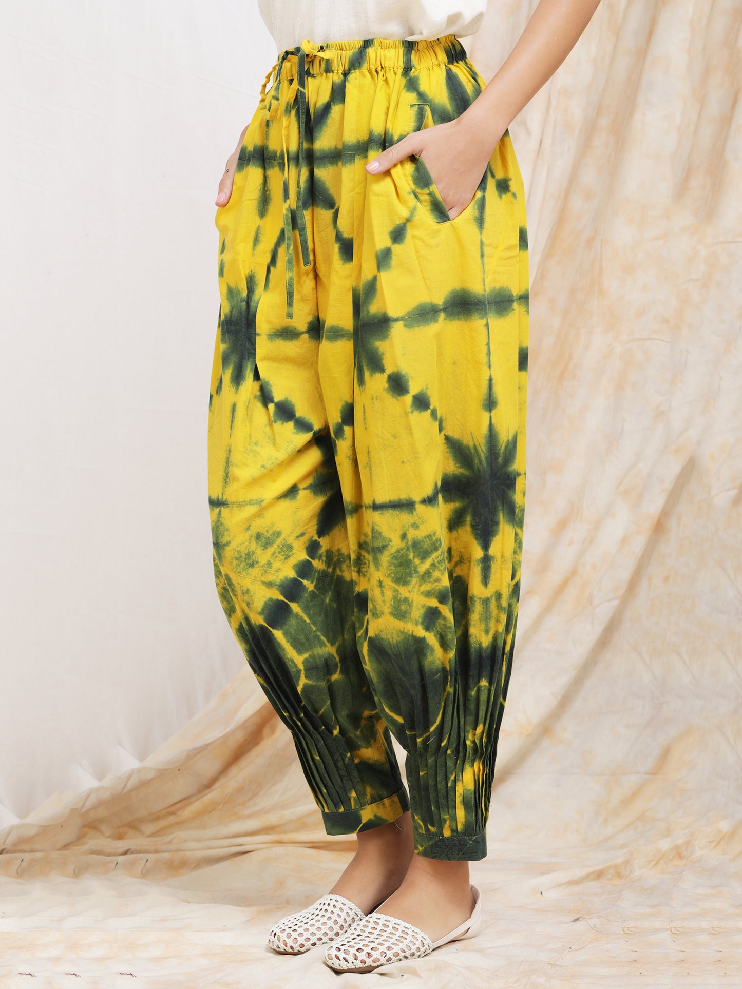 Clamp Dyed free size harem pants