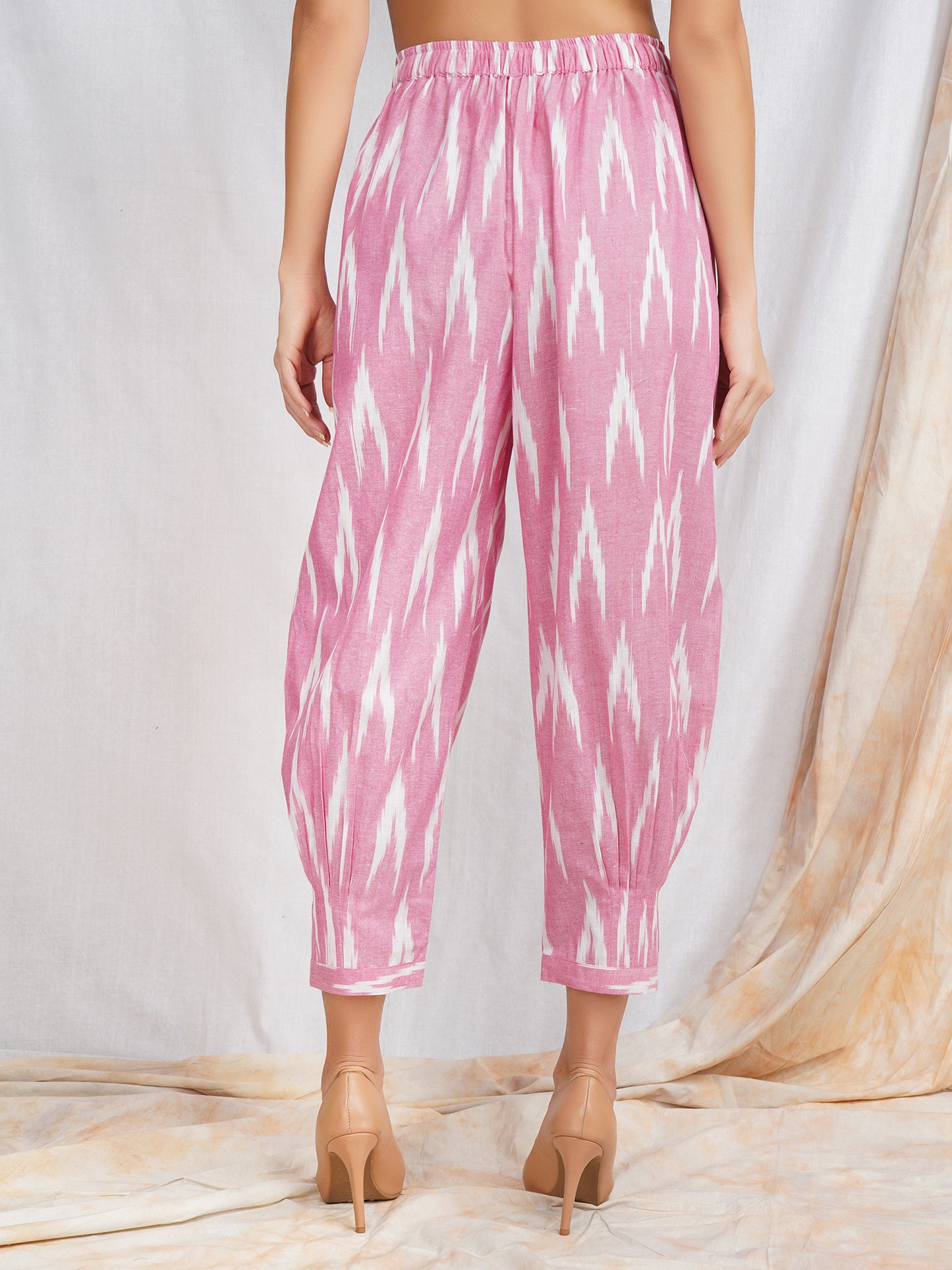 Pink Cotton Harem Pants