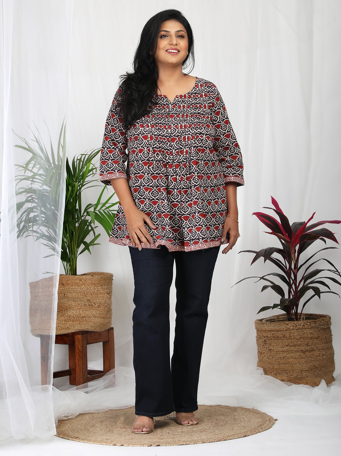 Livika Block Bagh Print Pure Cotton Top