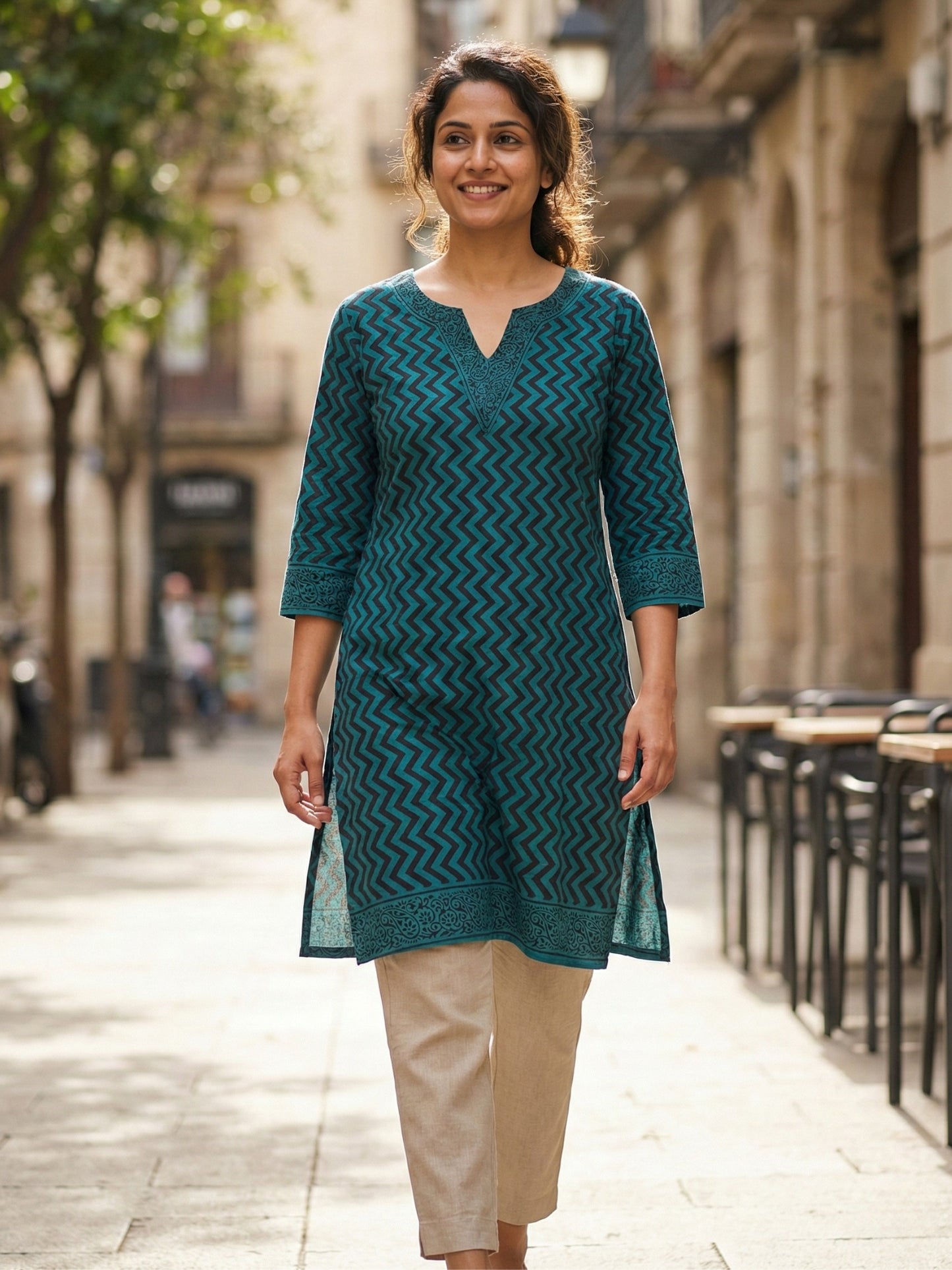 Green Bagh Handblocked Cotton Kurta