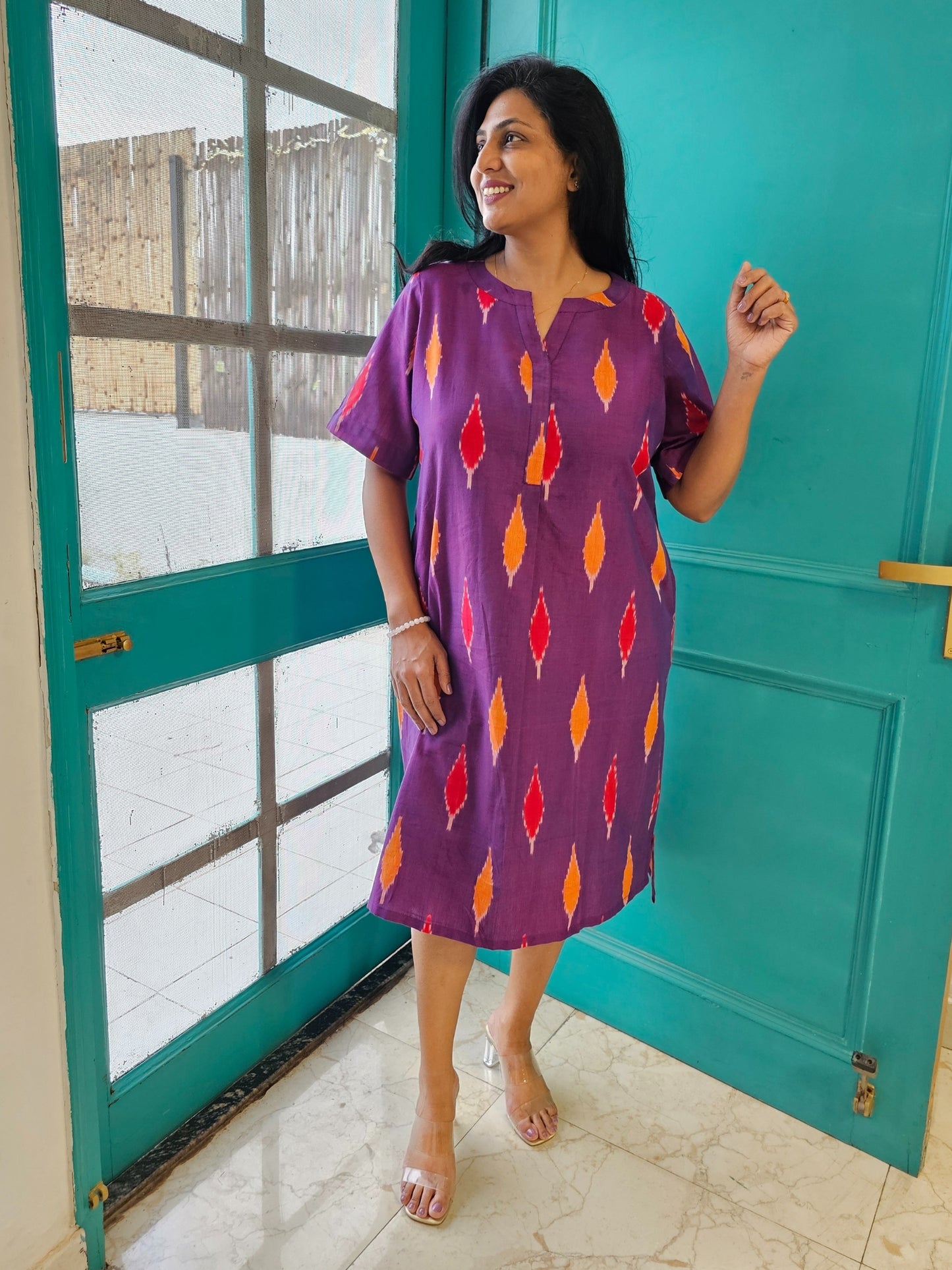 Nandita Purple Vibrant Midi Dress