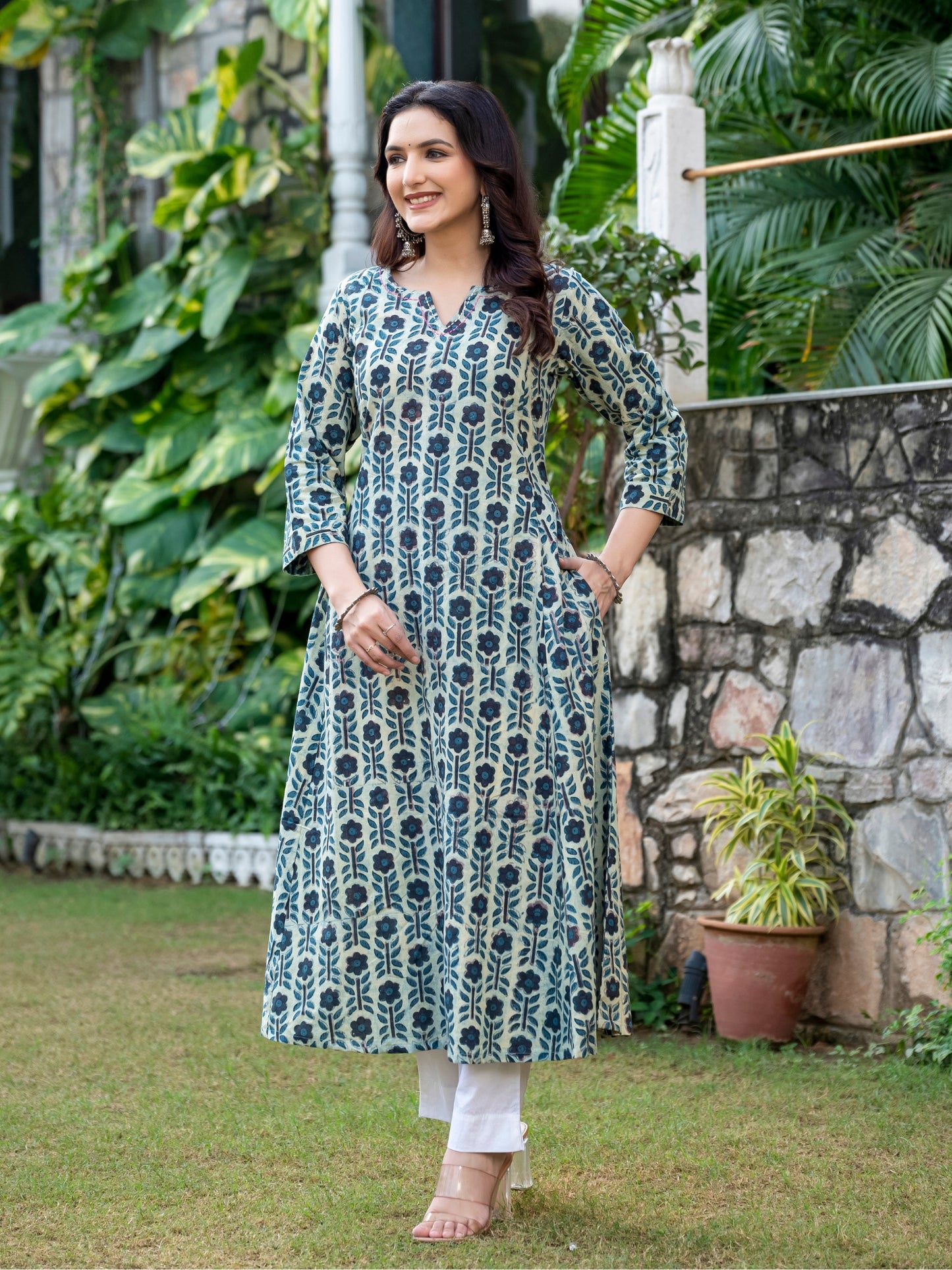 Shraya Ajrakh Work Cotton Kurta