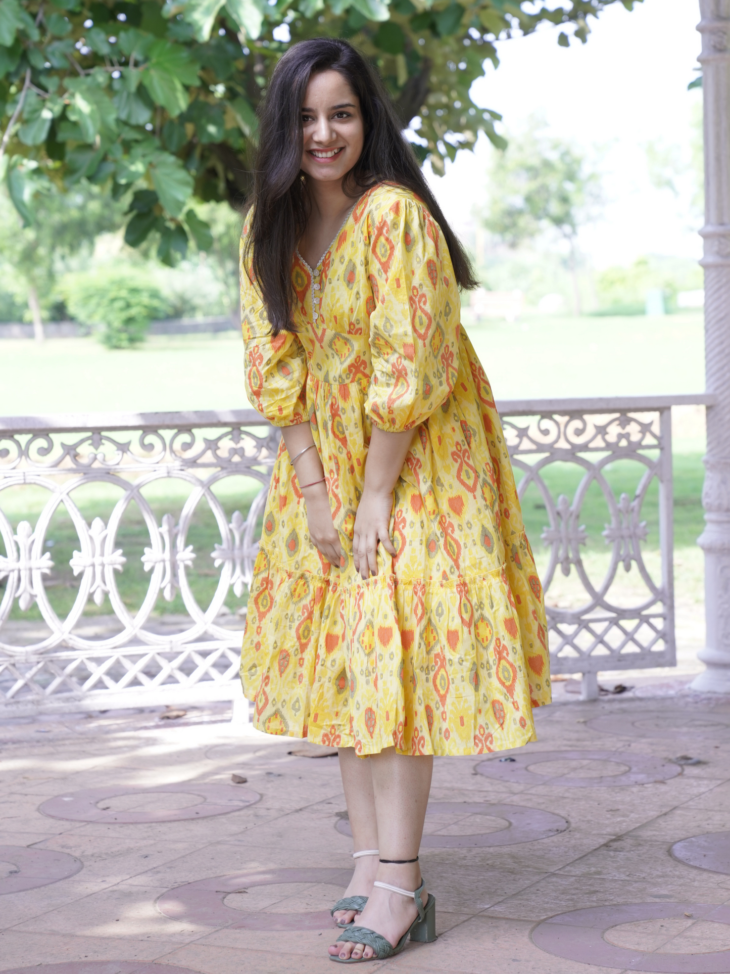 Aadya Yellow Cotton Dress