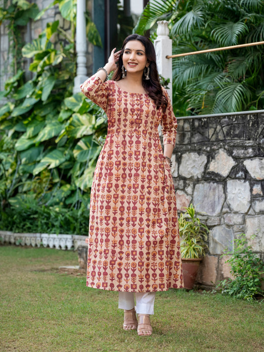 Sara Ajrakh Work Cotton Kurta