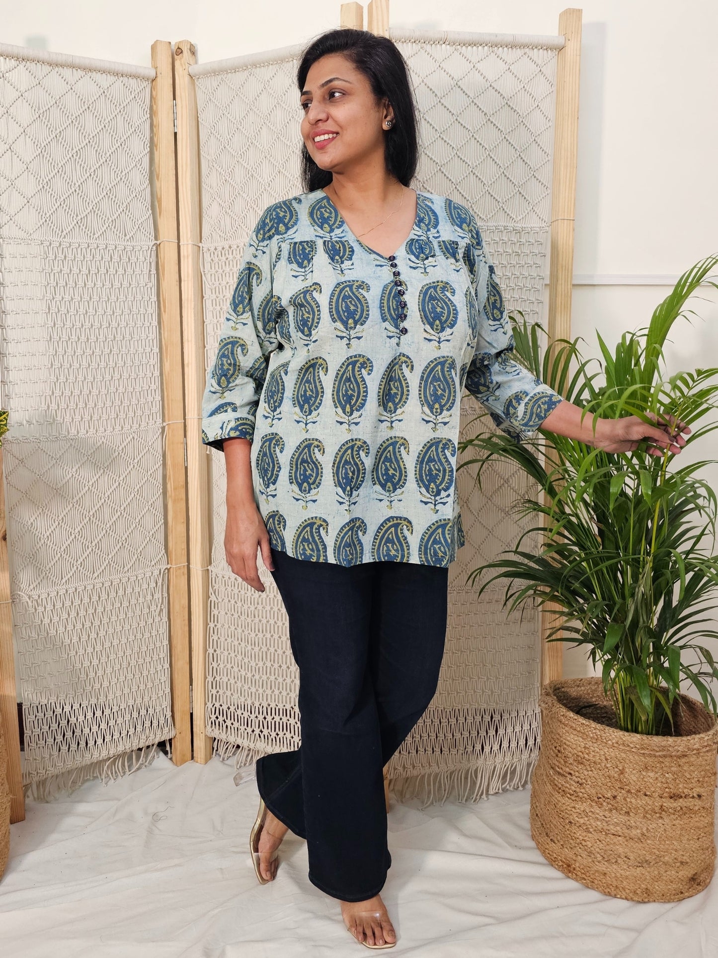 Darzaania Ajrakh Cotton Top