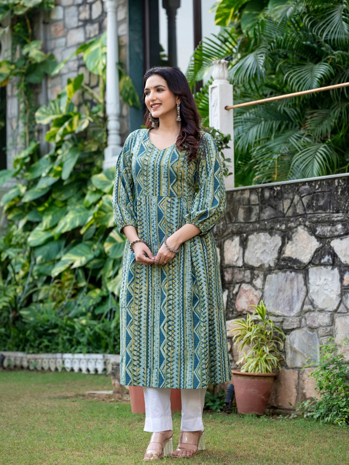 Shanaya Ajrakh Work Cotton Kurta