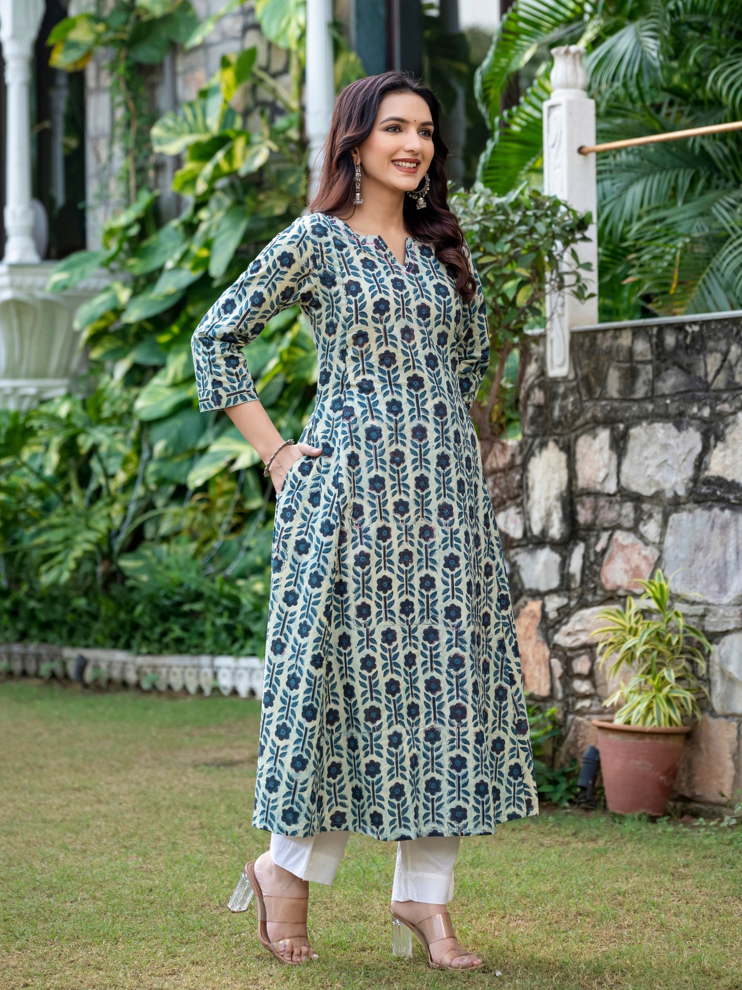 Shraya Ajrakh Work Cotton Kurta