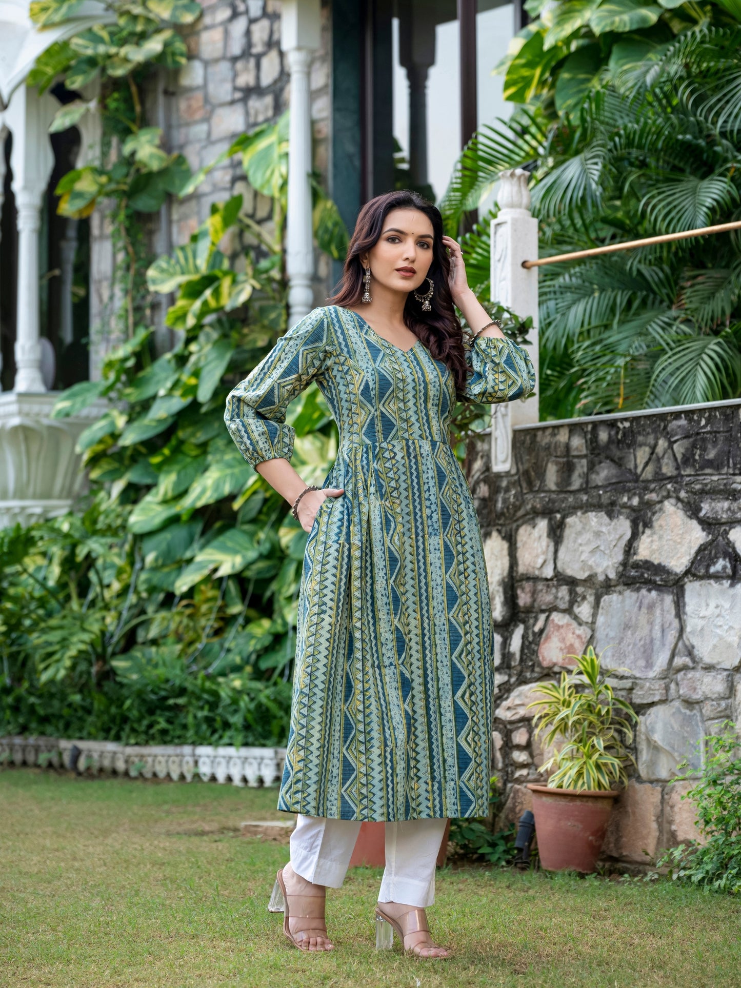 Shanaya Ajrakh Work Cotton Kurta