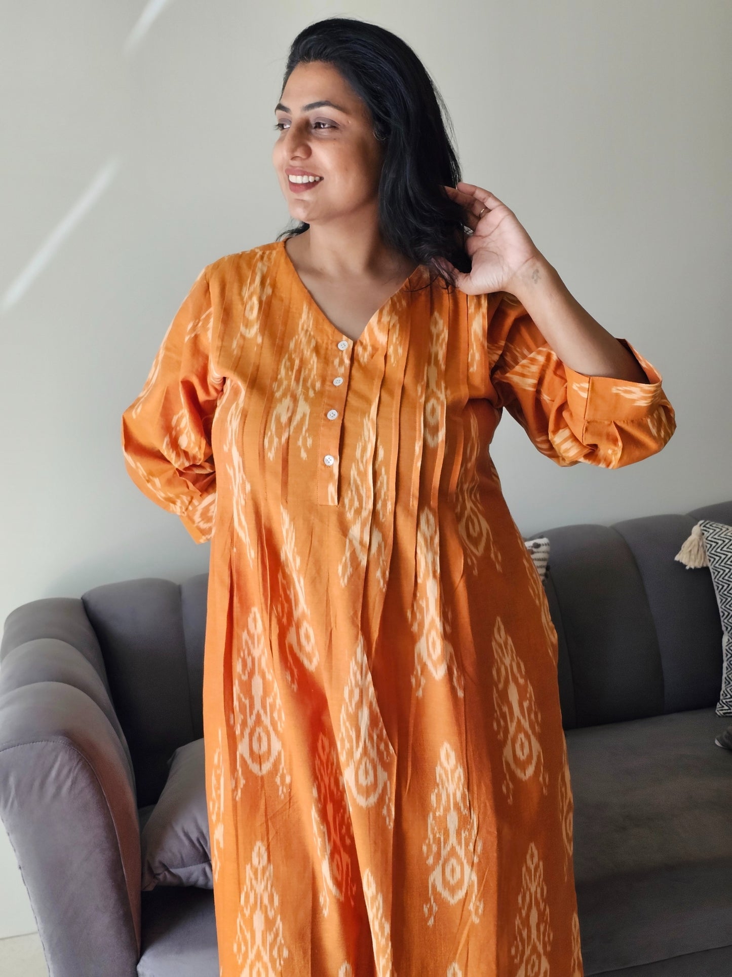 Mehira co-ord set showcasing artisan cotton weave and pockets