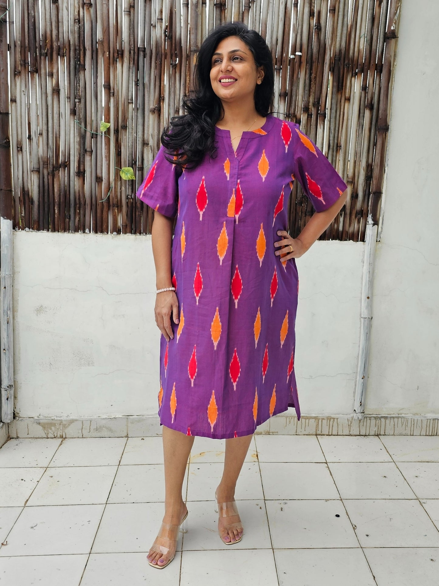 Nandita Purple Vibrant Midi Dress