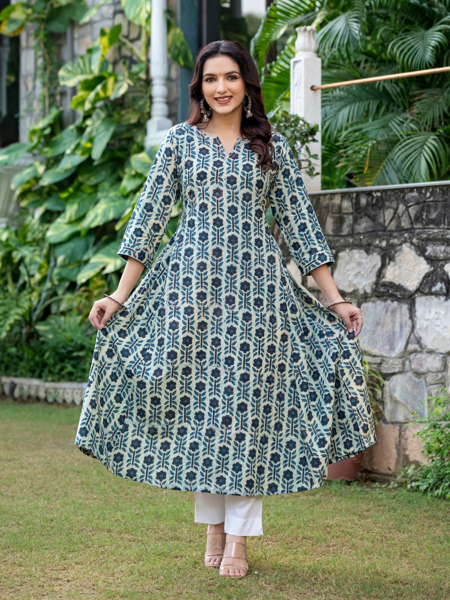 Shraya Ajrakh Work Cotton Kurta