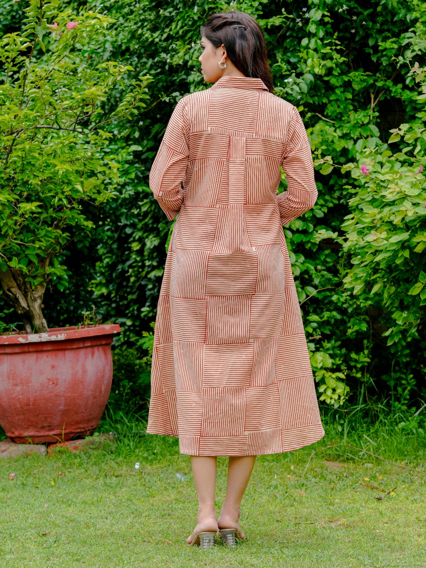 Darzaania Avni Collared Button Down Dress