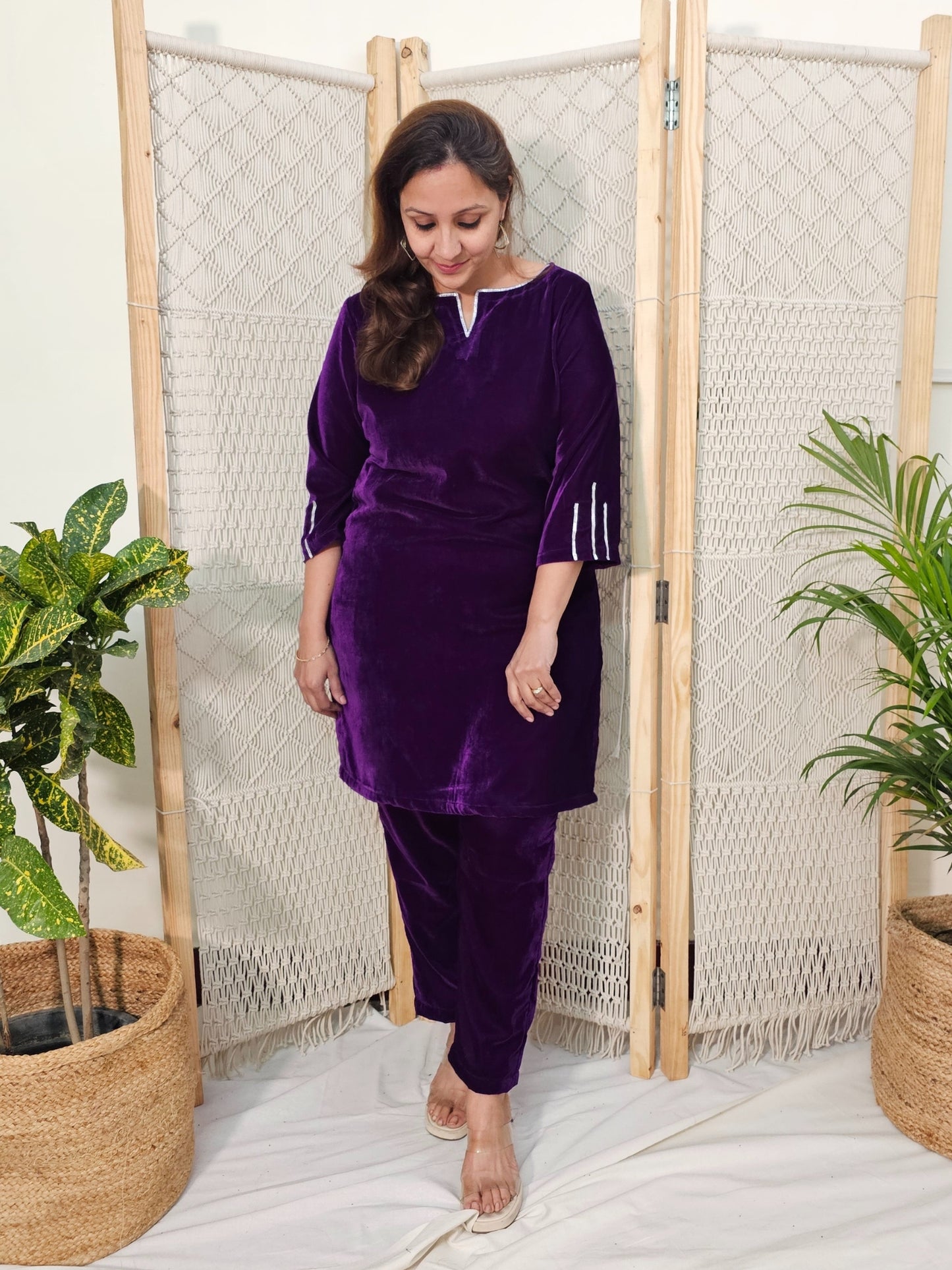 Purple Velvet Co-ord Set