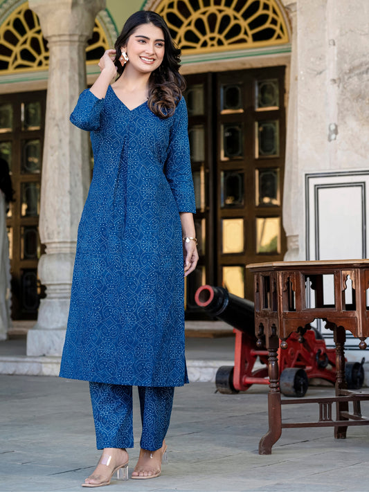 Indigo Color Kurti Set online