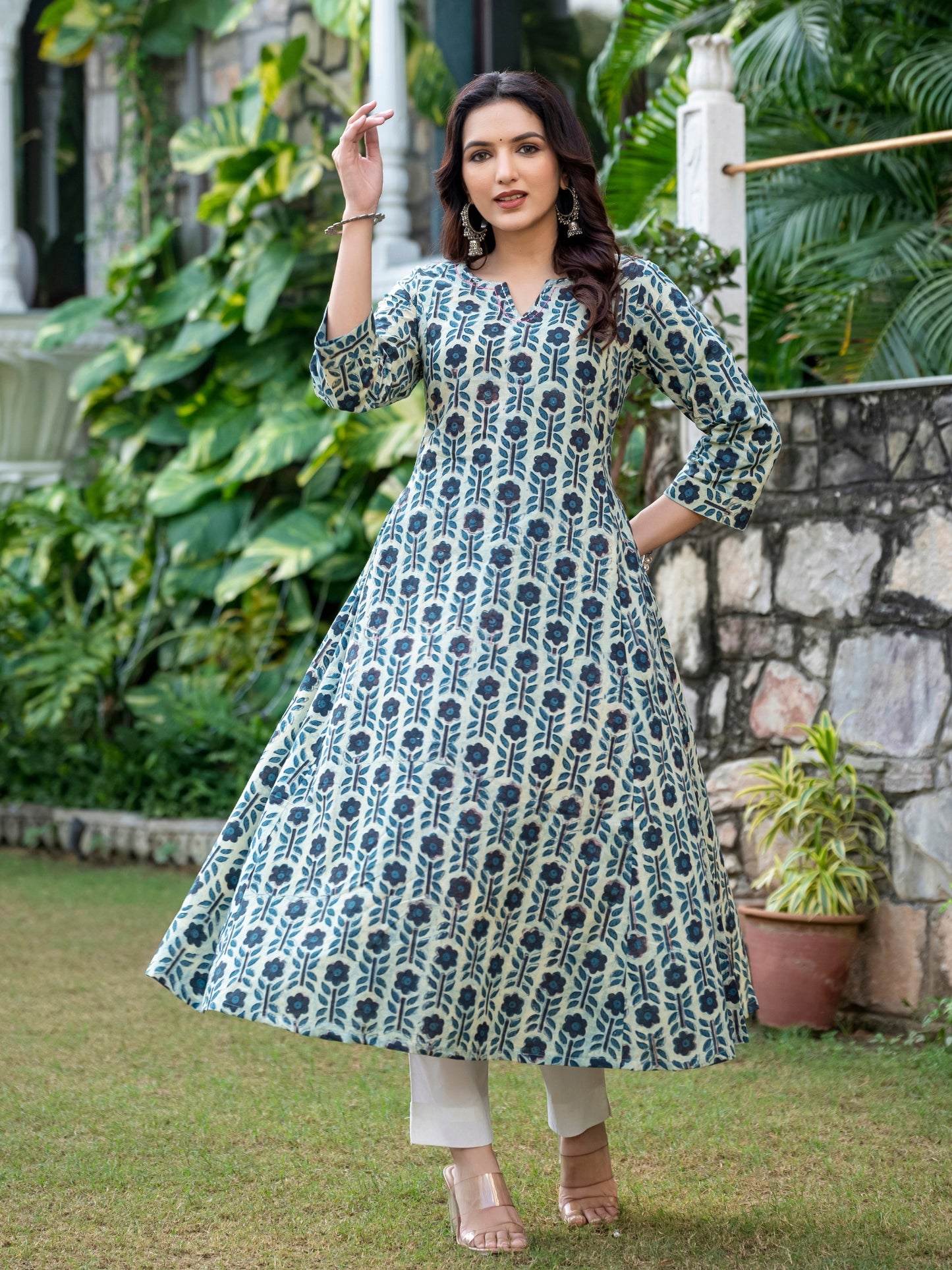 Shraya Ajrakh Work Cotton Kurta