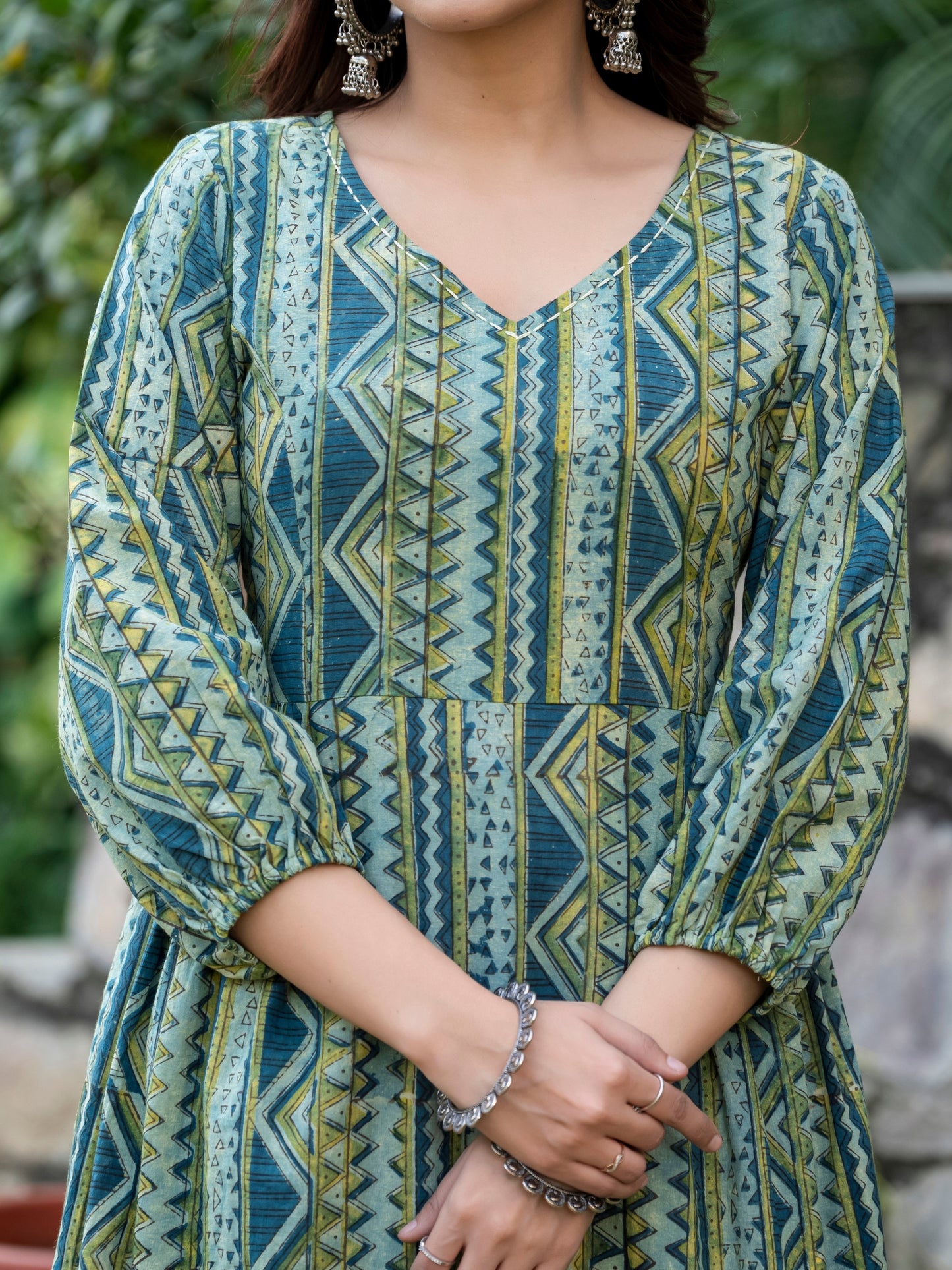 Shanaya Ajrakh Work Cotton Kurta