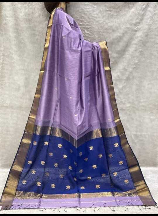 Maheshwari Lavender color Festival edition Saree