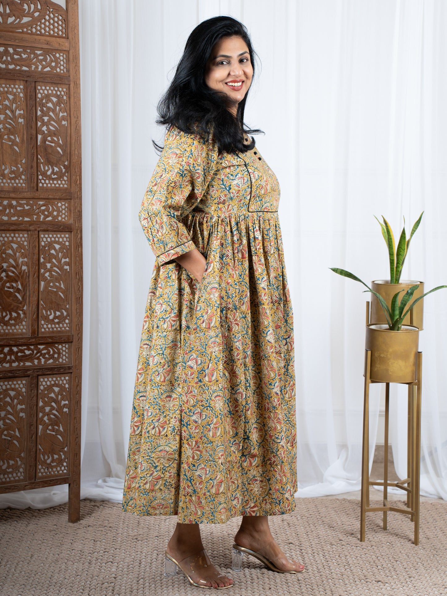 Qalamkari cotton dresses for women 