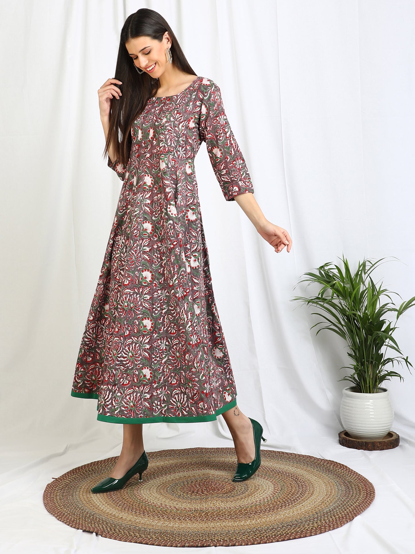 Long Anarkali Cotton Dress