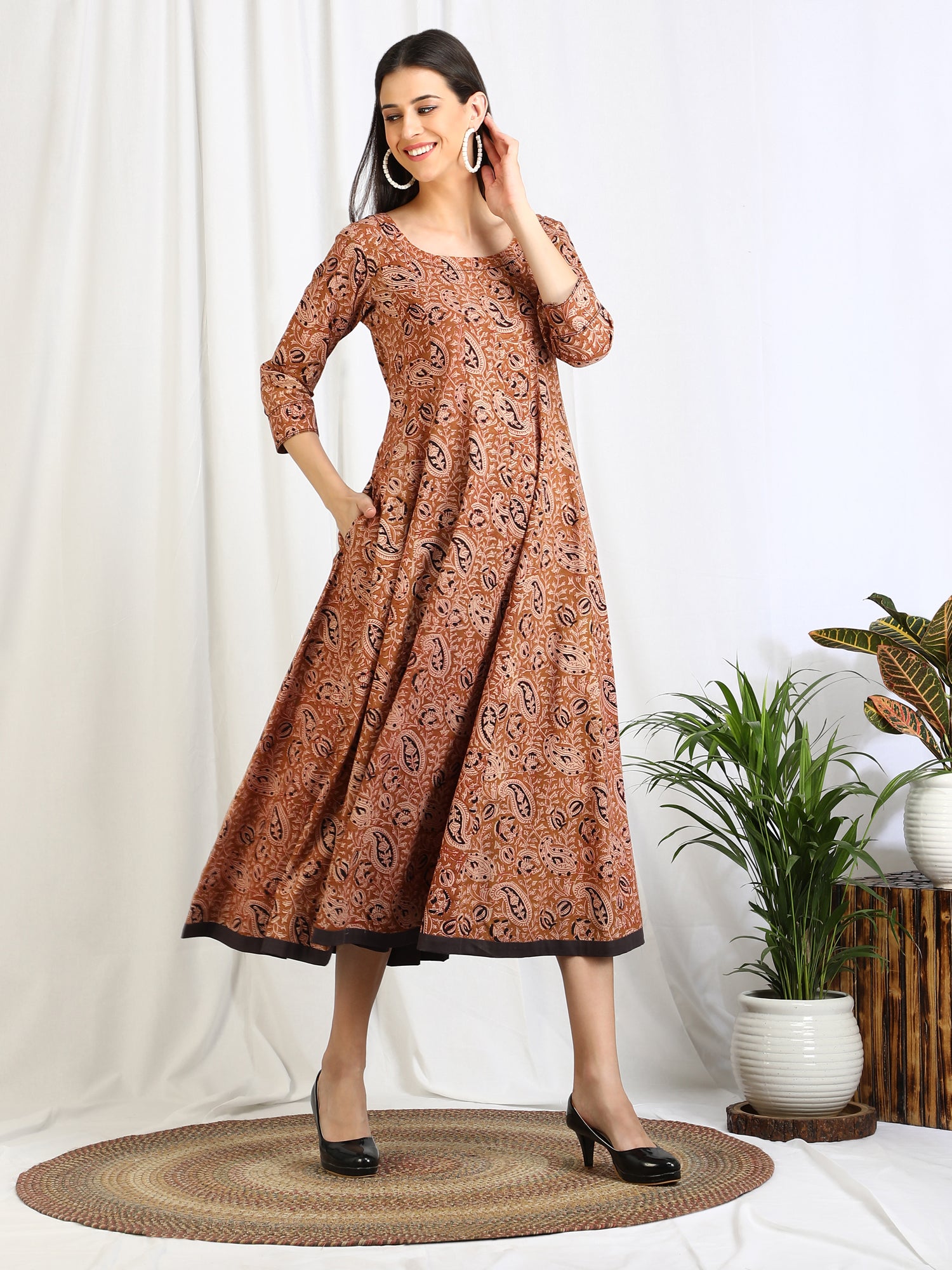 Ajrakh Dabu cotton dresses for women