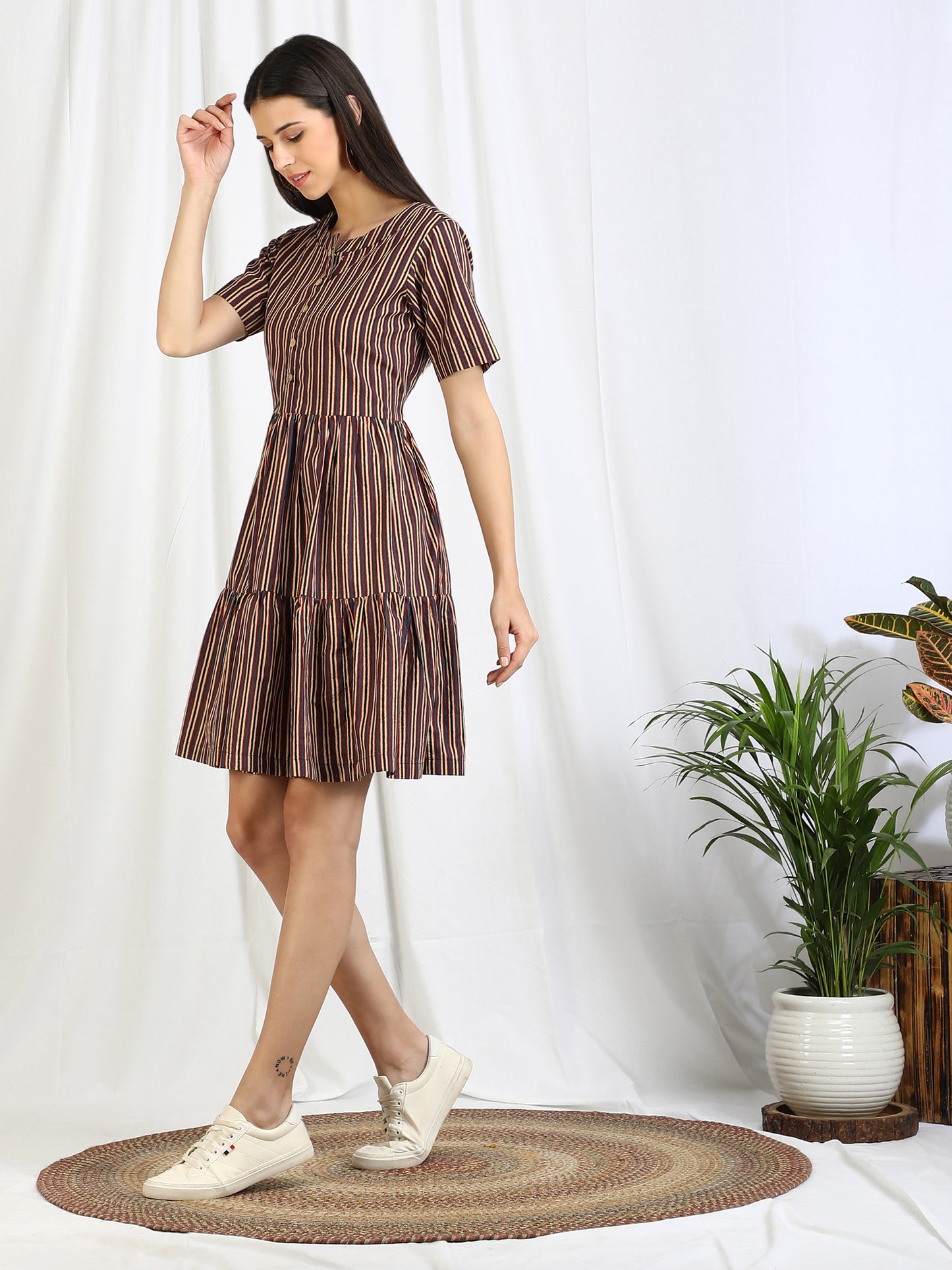 Striped Cotton Dress for women
