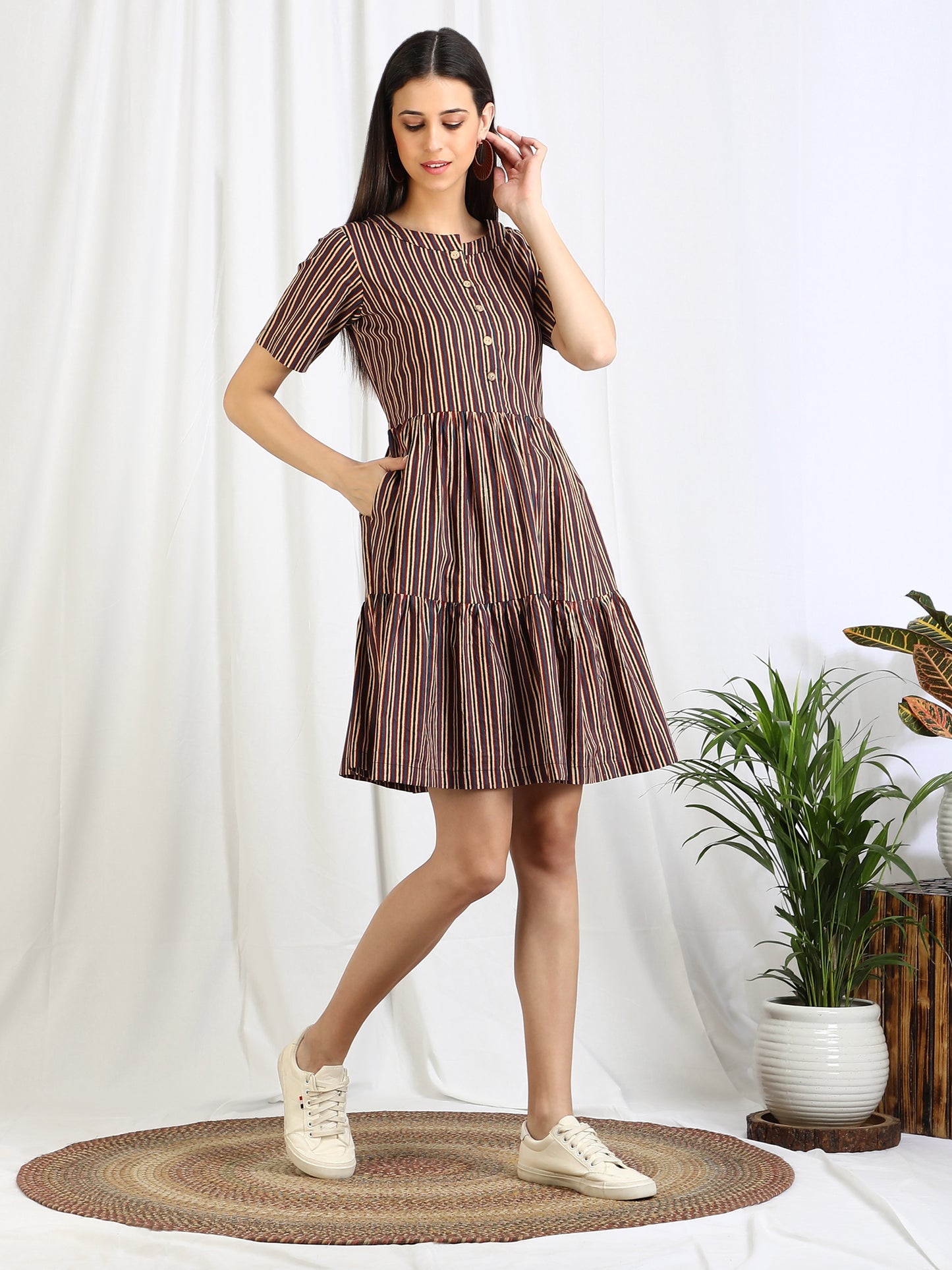 Striped Cotton Dress for women