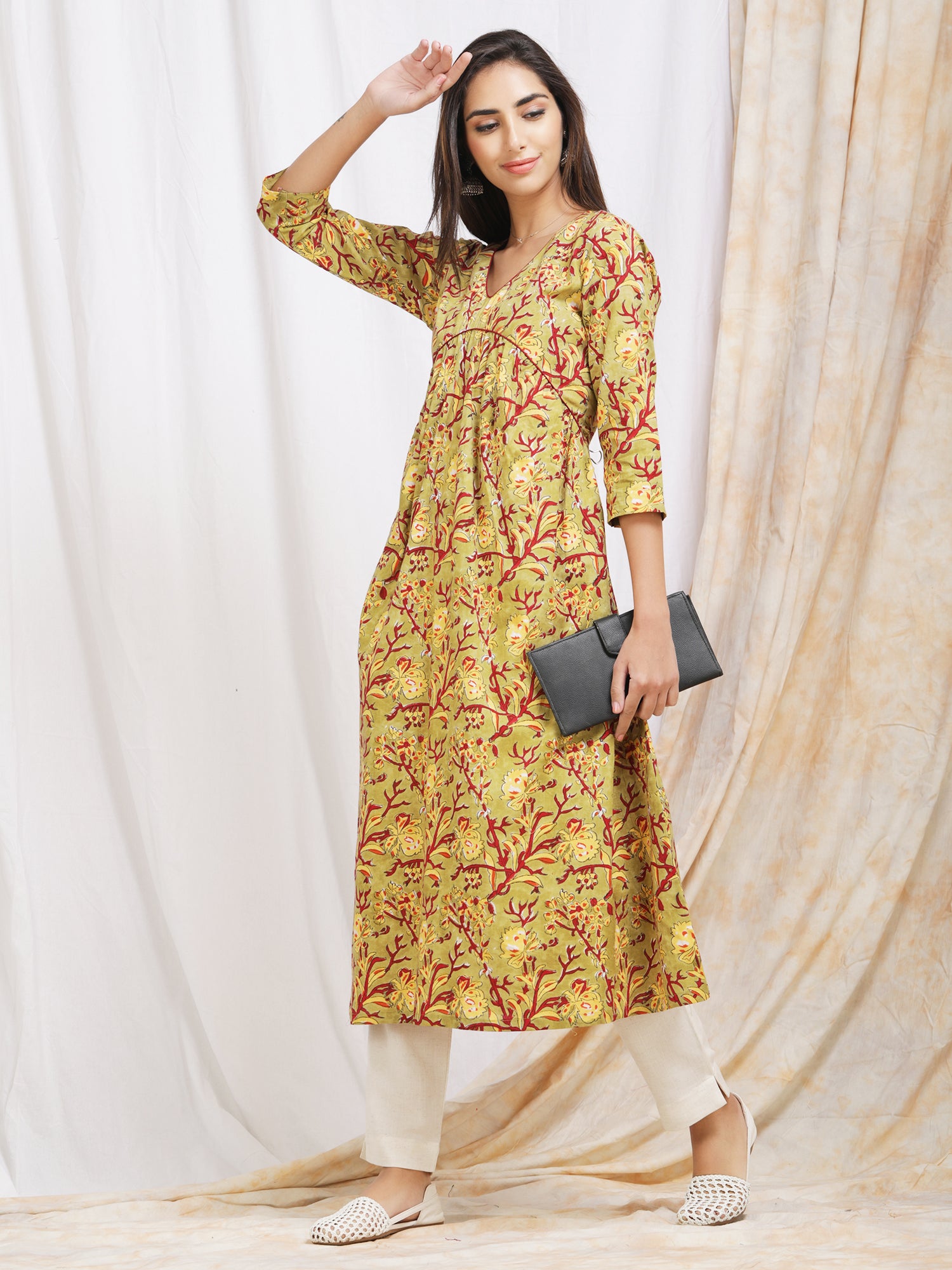 Women's long 2024 cotton kurtis