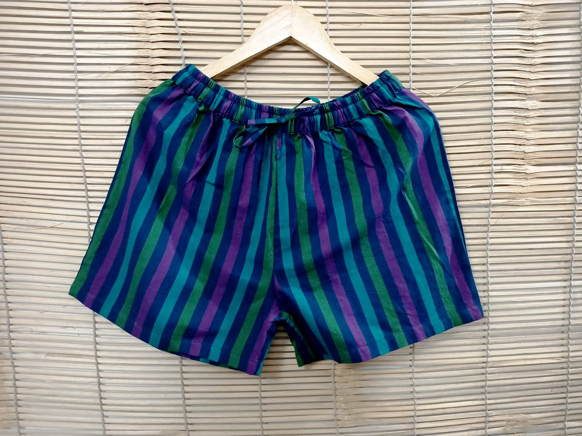 Stripped Multi Color Cotton Shorts