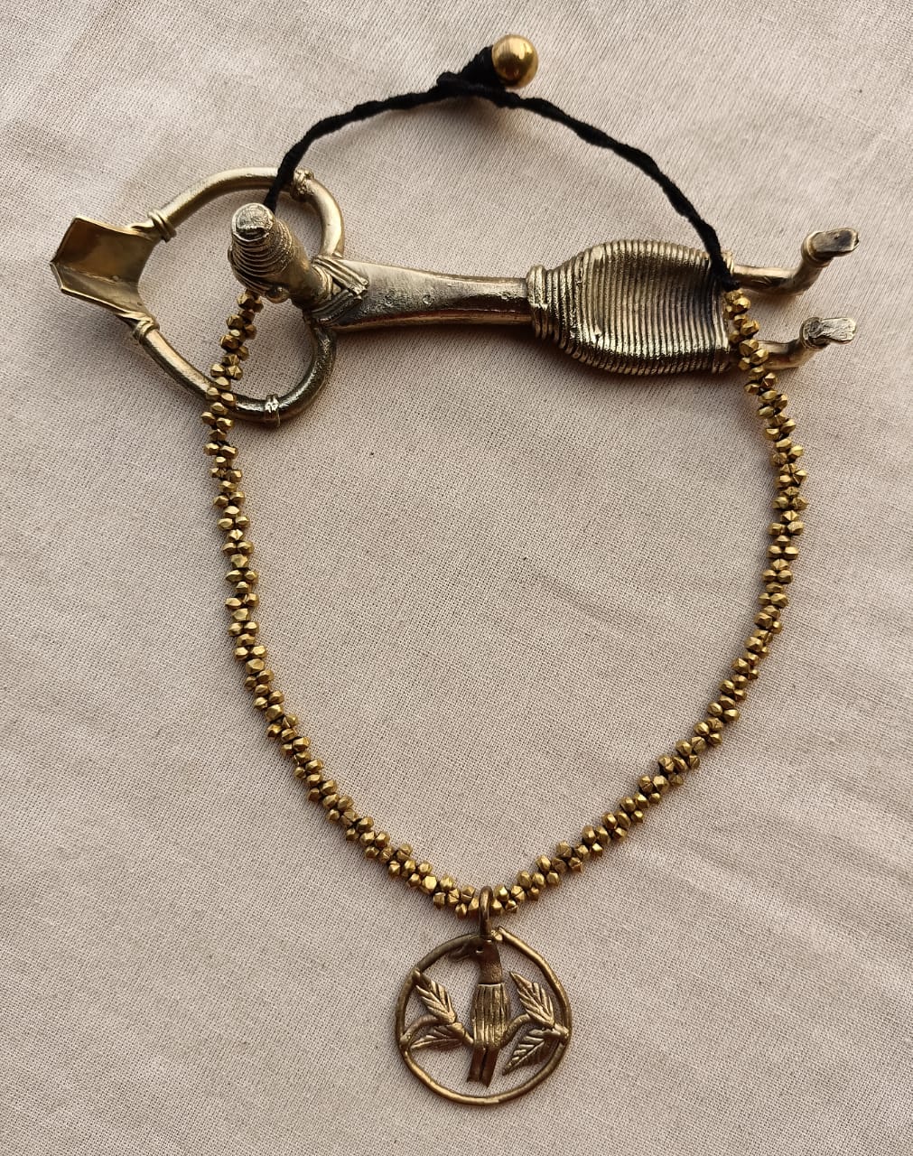 Dokra Necklace with Bird Pendant