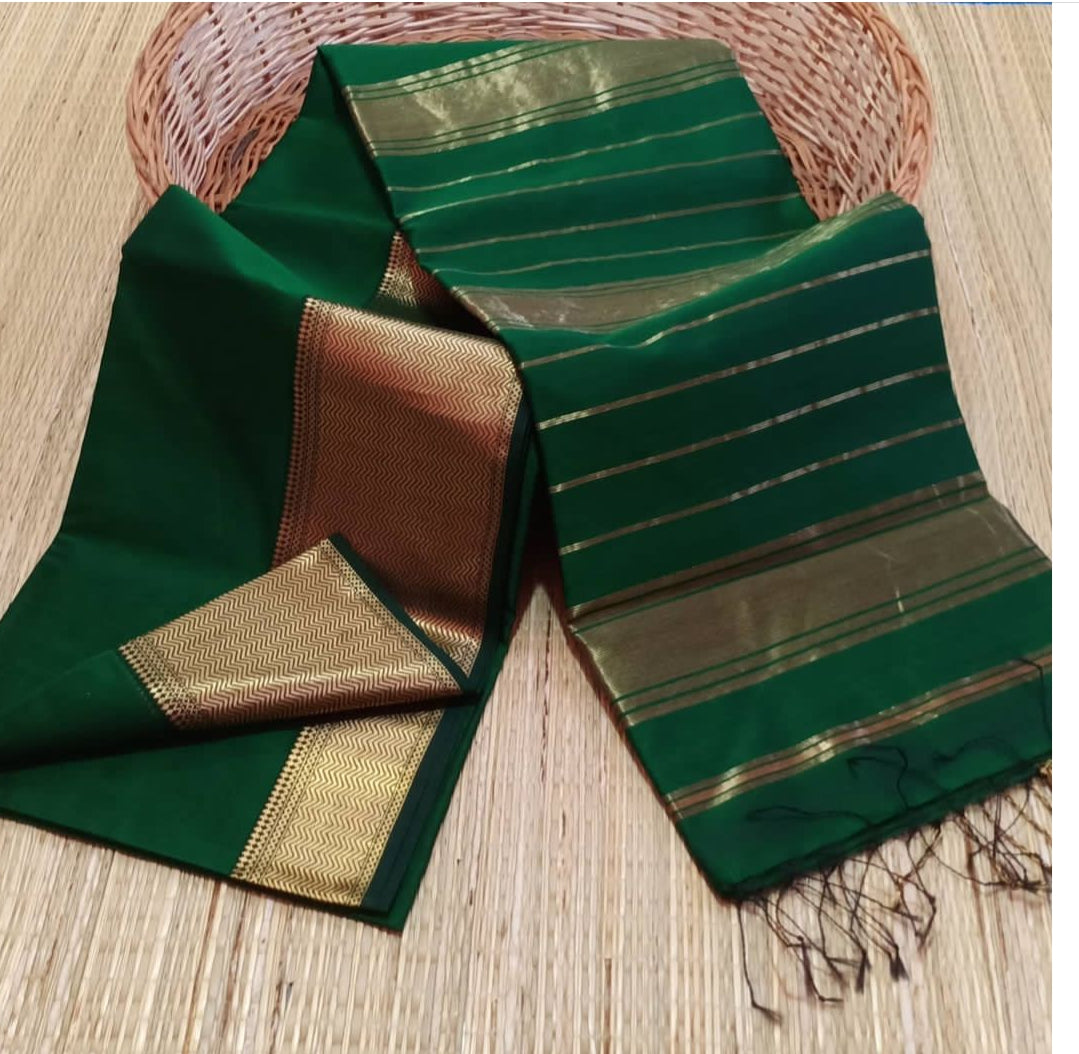 Green Cotton Silk Saree Online