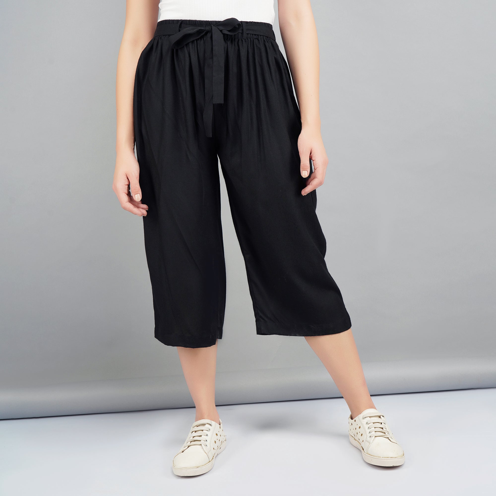 GO COLORS Palazzo Regular Fit Women Black Trousers - Buy Black GO COLORS  Palazzo Regular Fit Women Black Trousers Online at Best Prices in India |  Flipkart.com