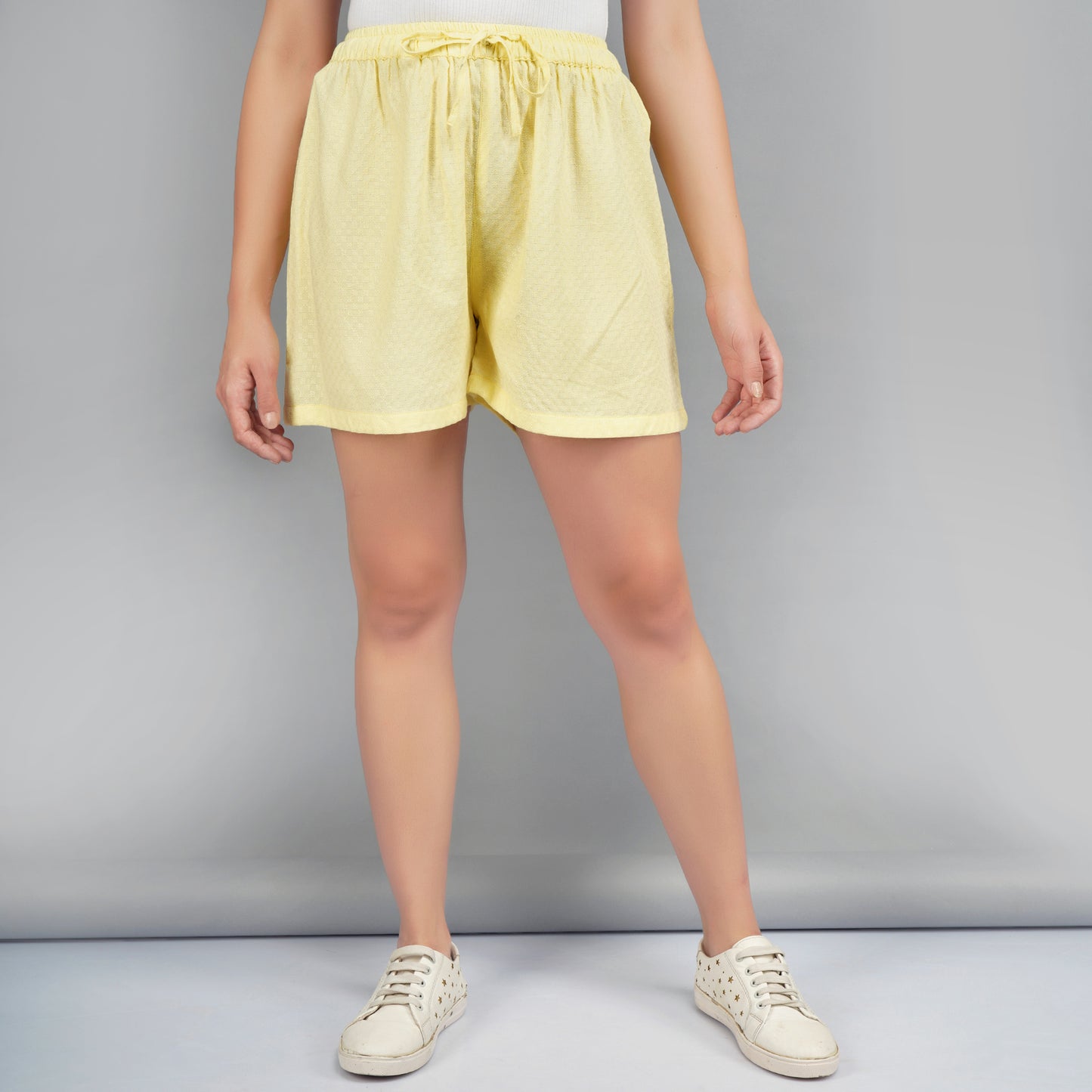 Yellow Cotton Shorts For Women Online