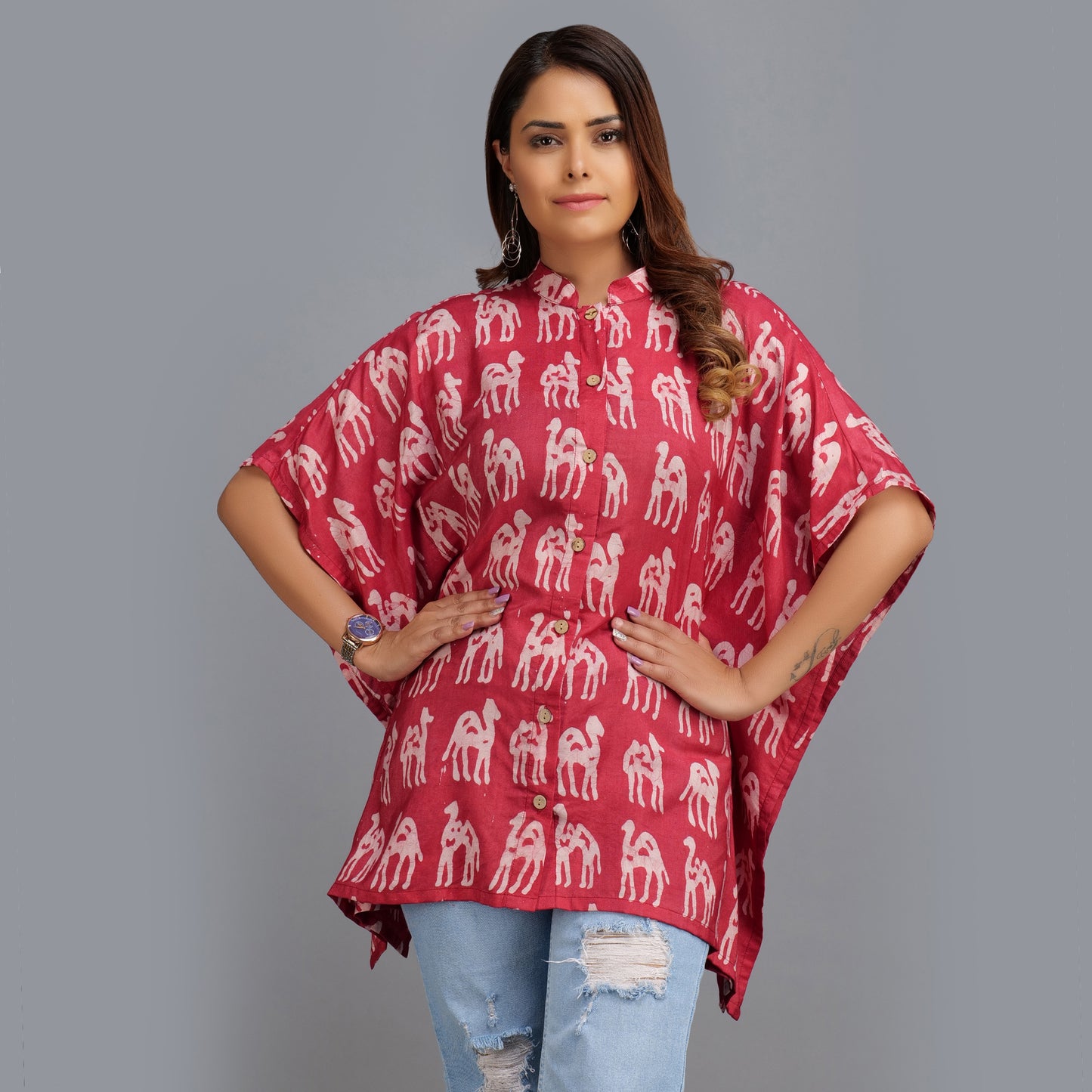 Batik Handblocked Cotton Kaftan tops
