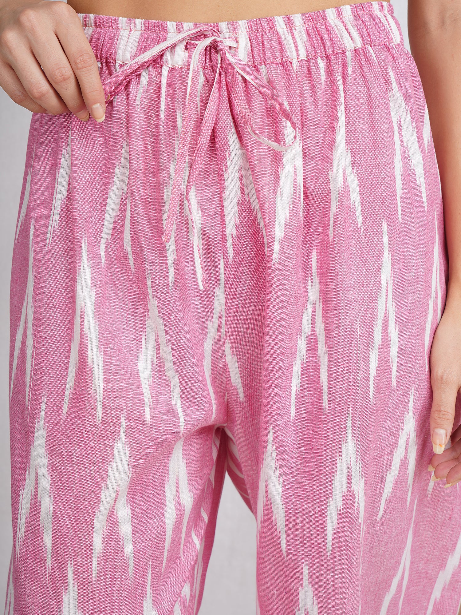 Pink Cotton Free Size Harem Pants for women