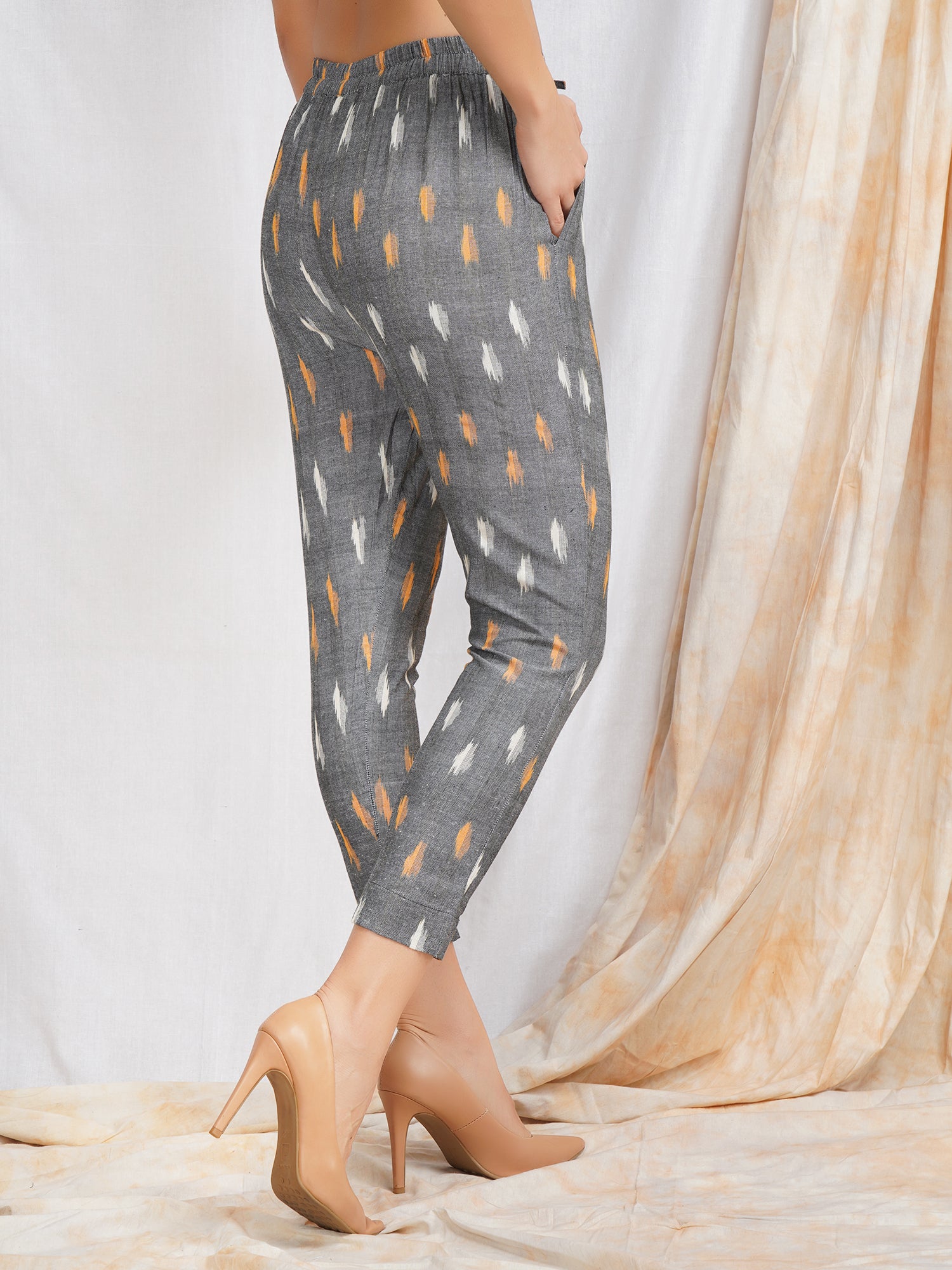 Buy De Moza Ladies Straight Pant Woven Bottom All Over Print Cotton Natural  at Amazonin