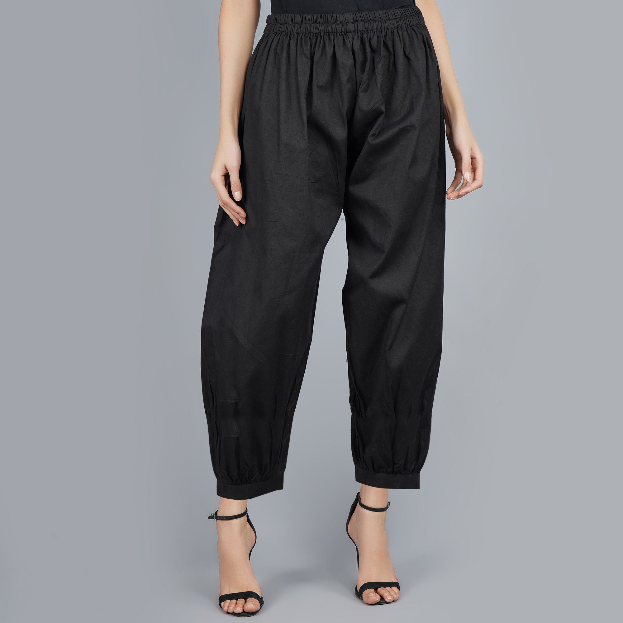 Unisex Men's and Women's Cotton Aladdin Harem Pajama Pants, Size: Free Size