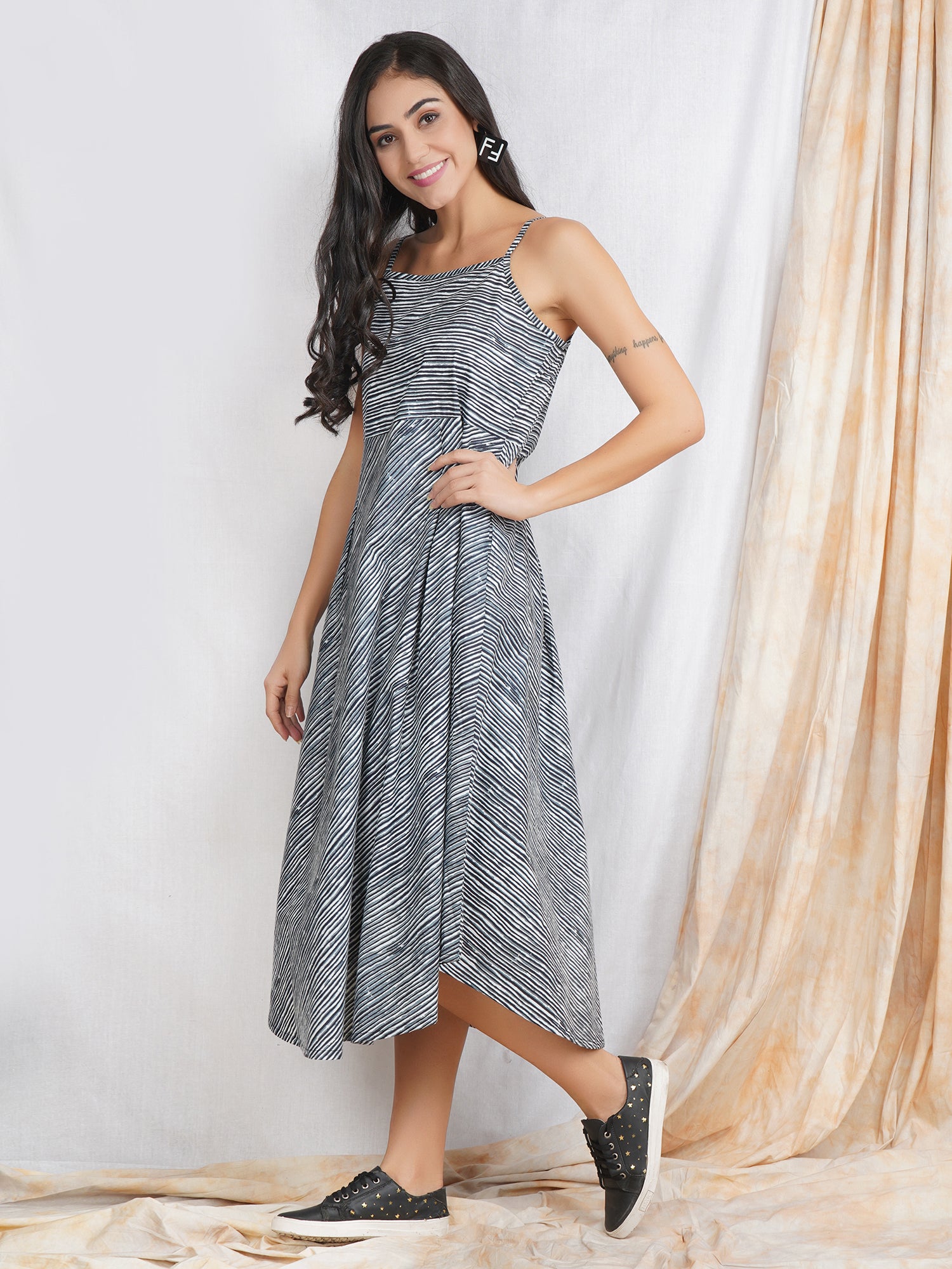 Grey spaghetti shop strap dress