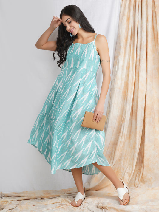 Turquoise Cotton Dress for Women