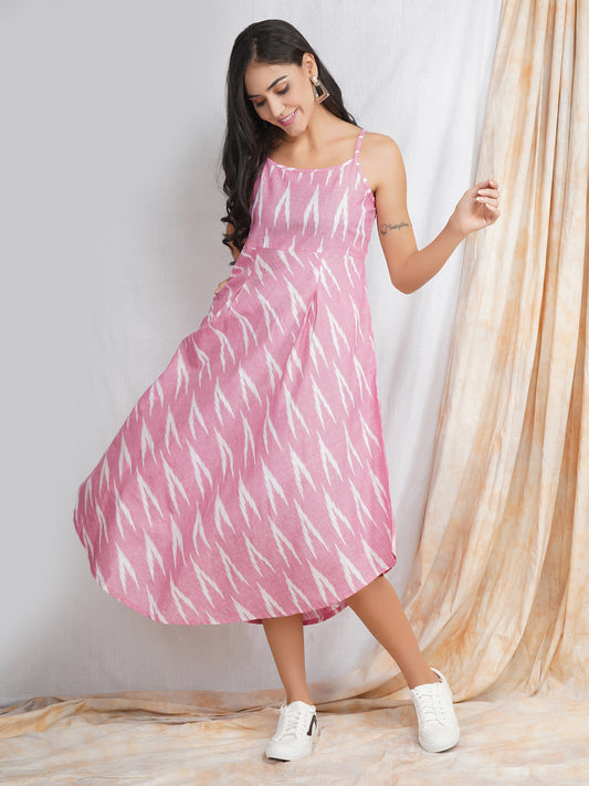 Pink Cotton Dress for Women