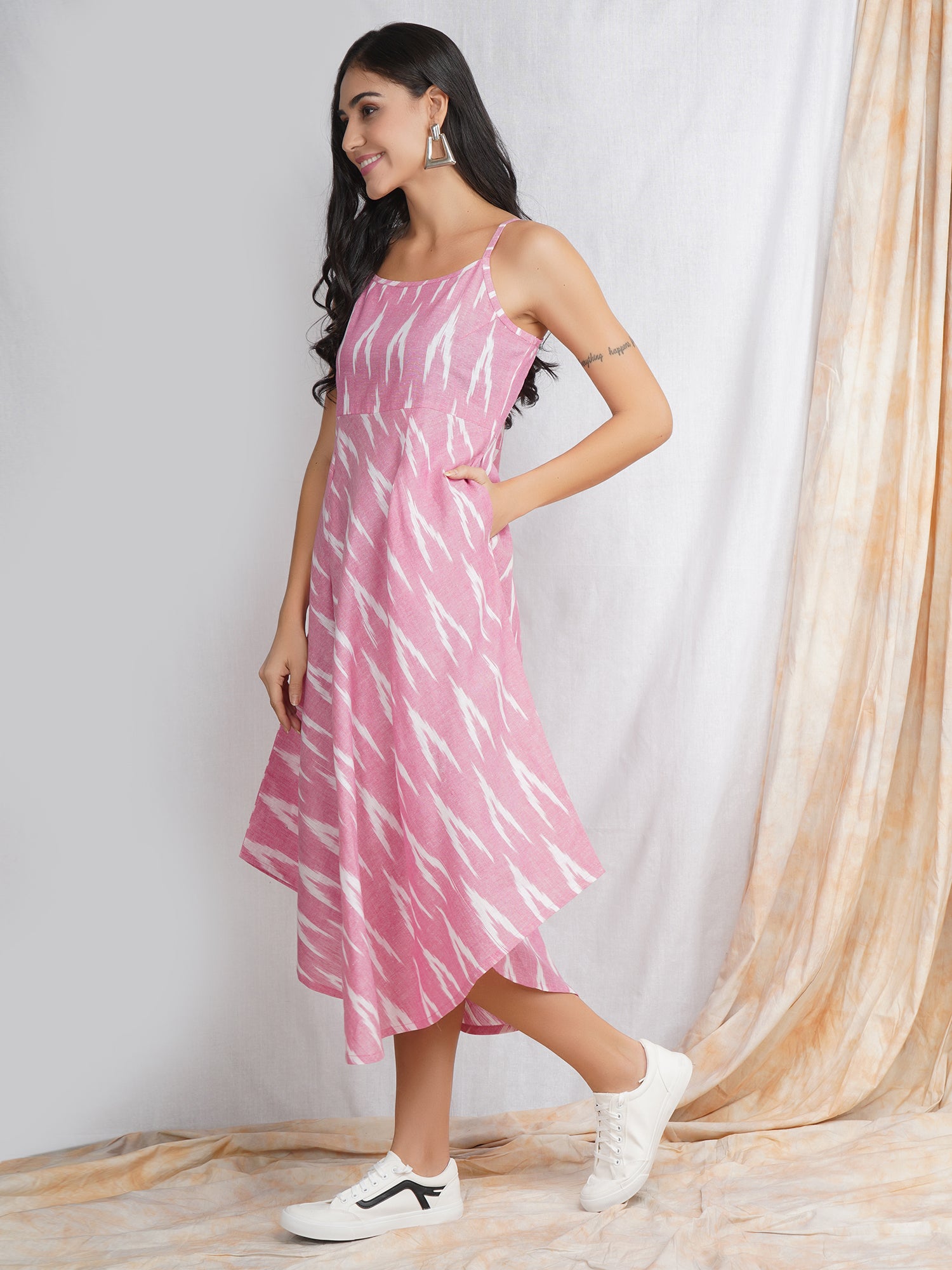 Pink Noodle Strap Dress for Women