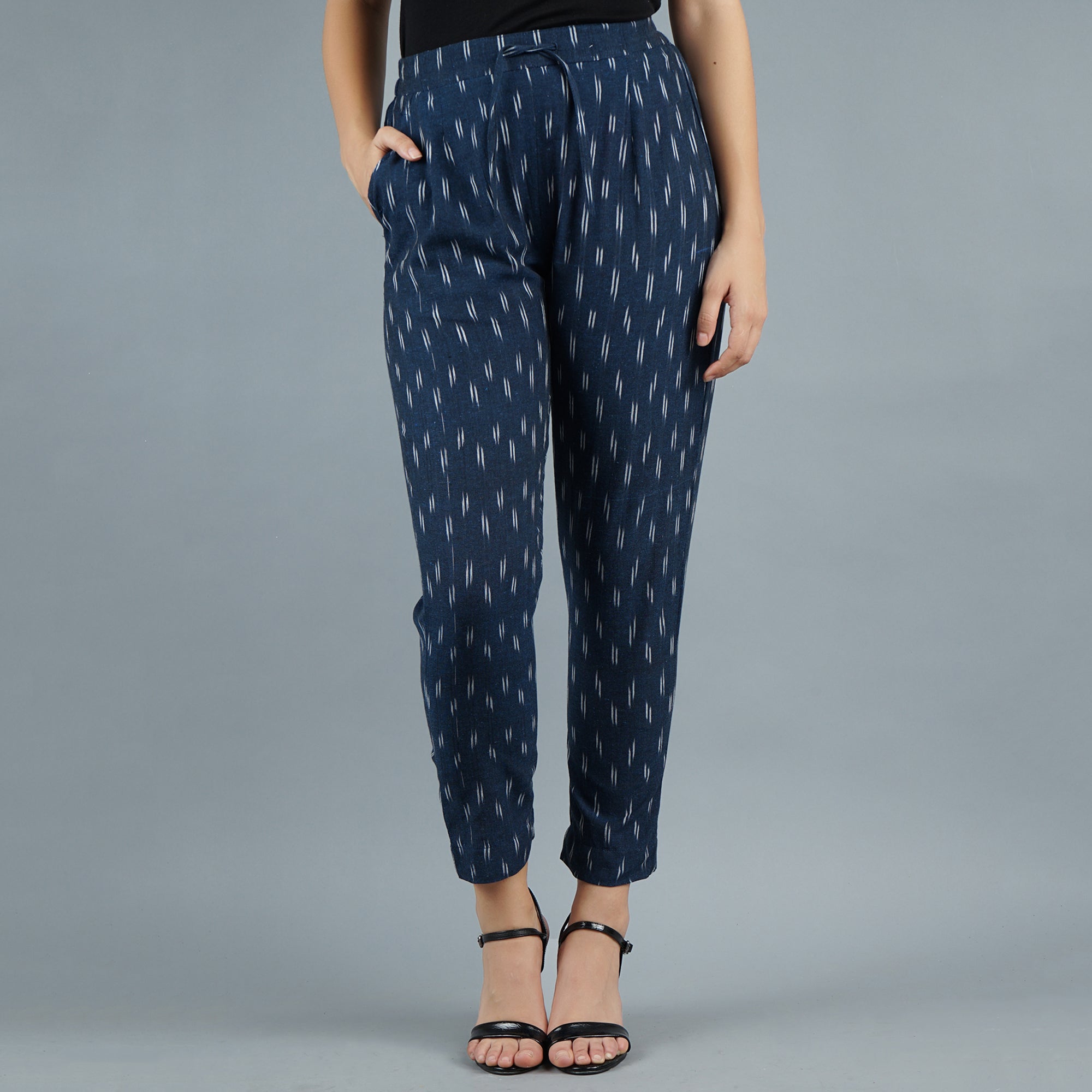 Buy PRETTY STRAIGHT AND FORWARD BLACK STRIPED TROUSERS for Women Online in  India