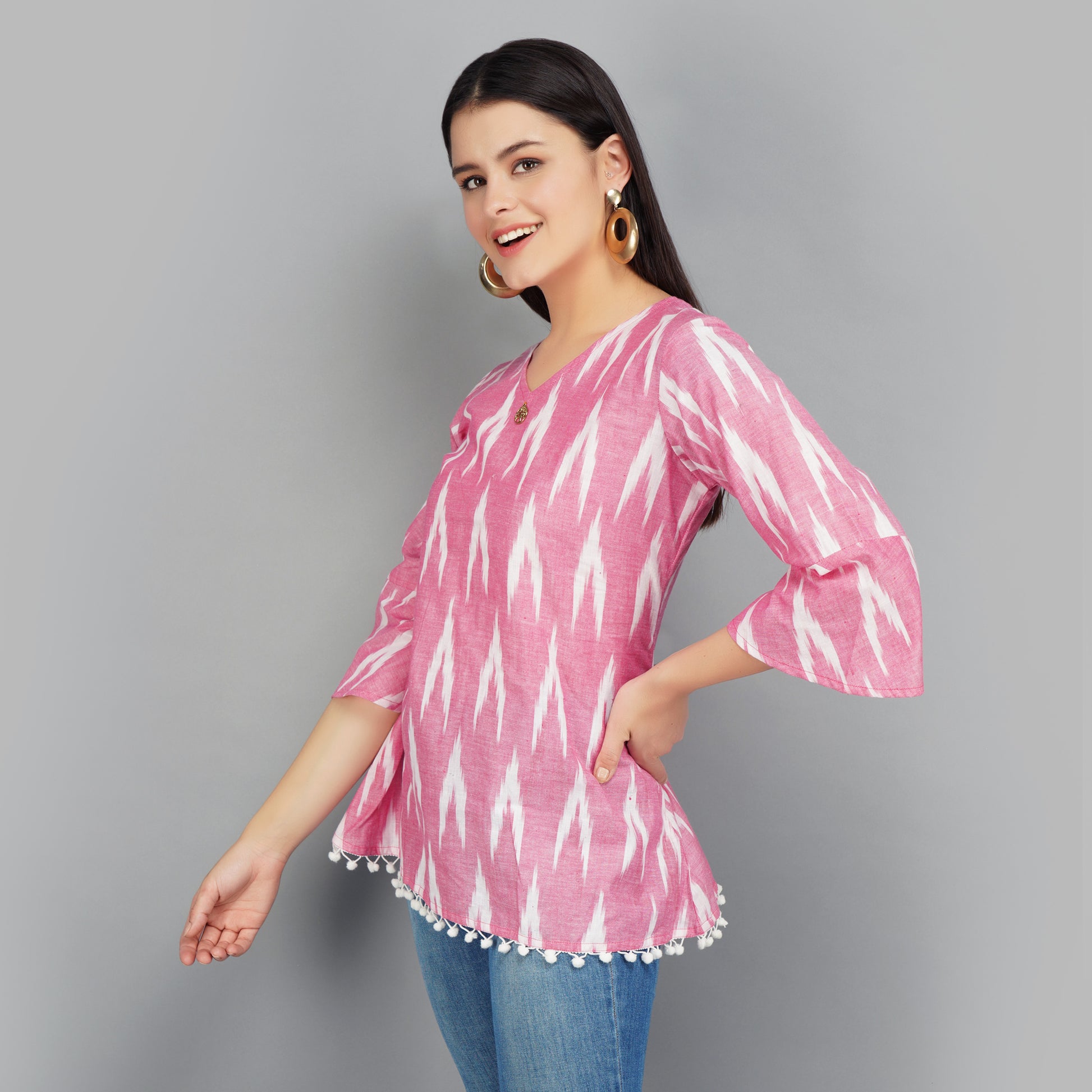 Pink cotton top for women