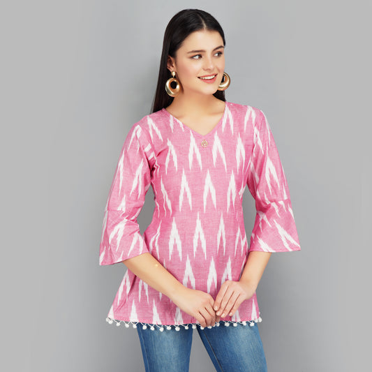 Ikat cotton tops for office wear