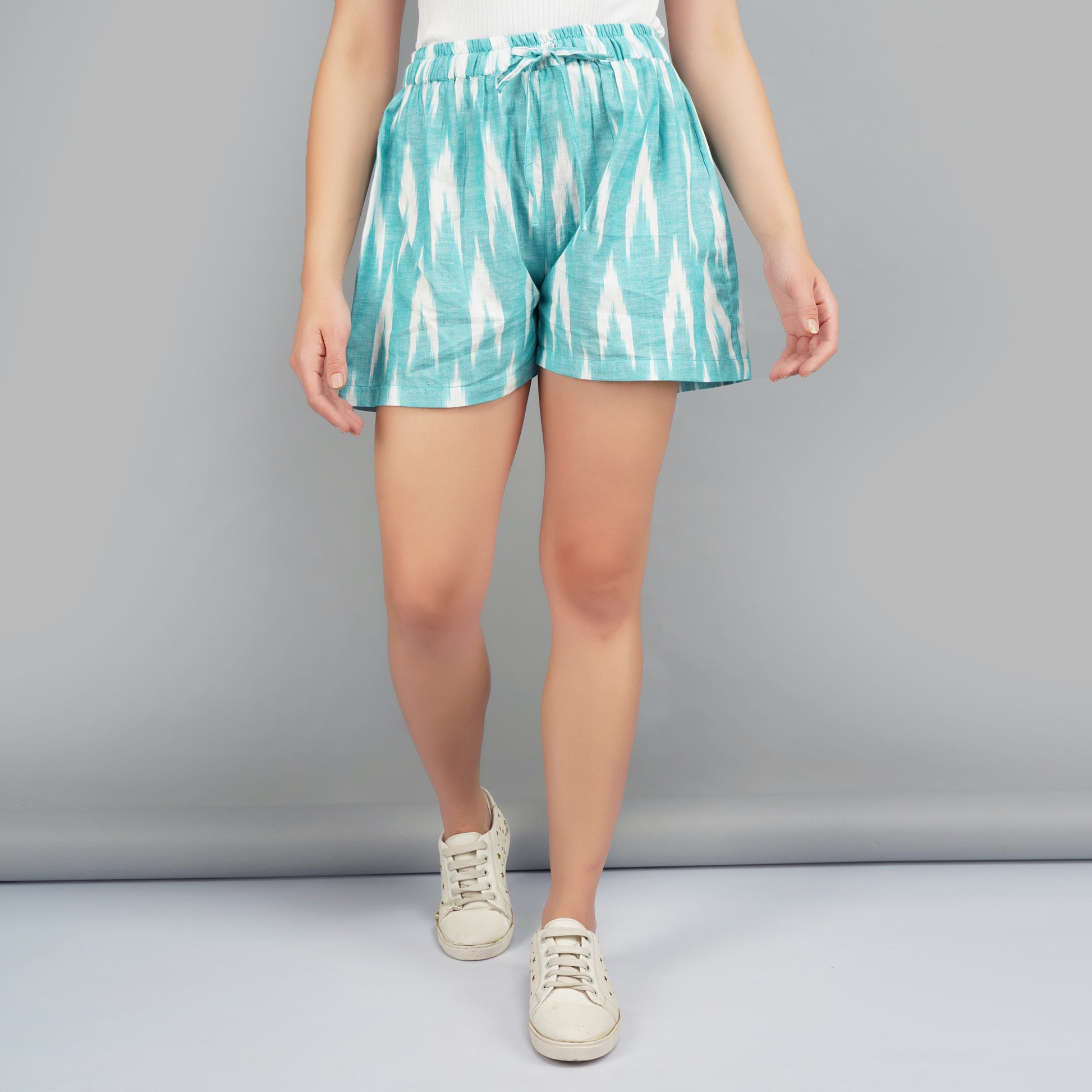 Ikat Print Cotton Shorts For Women Online