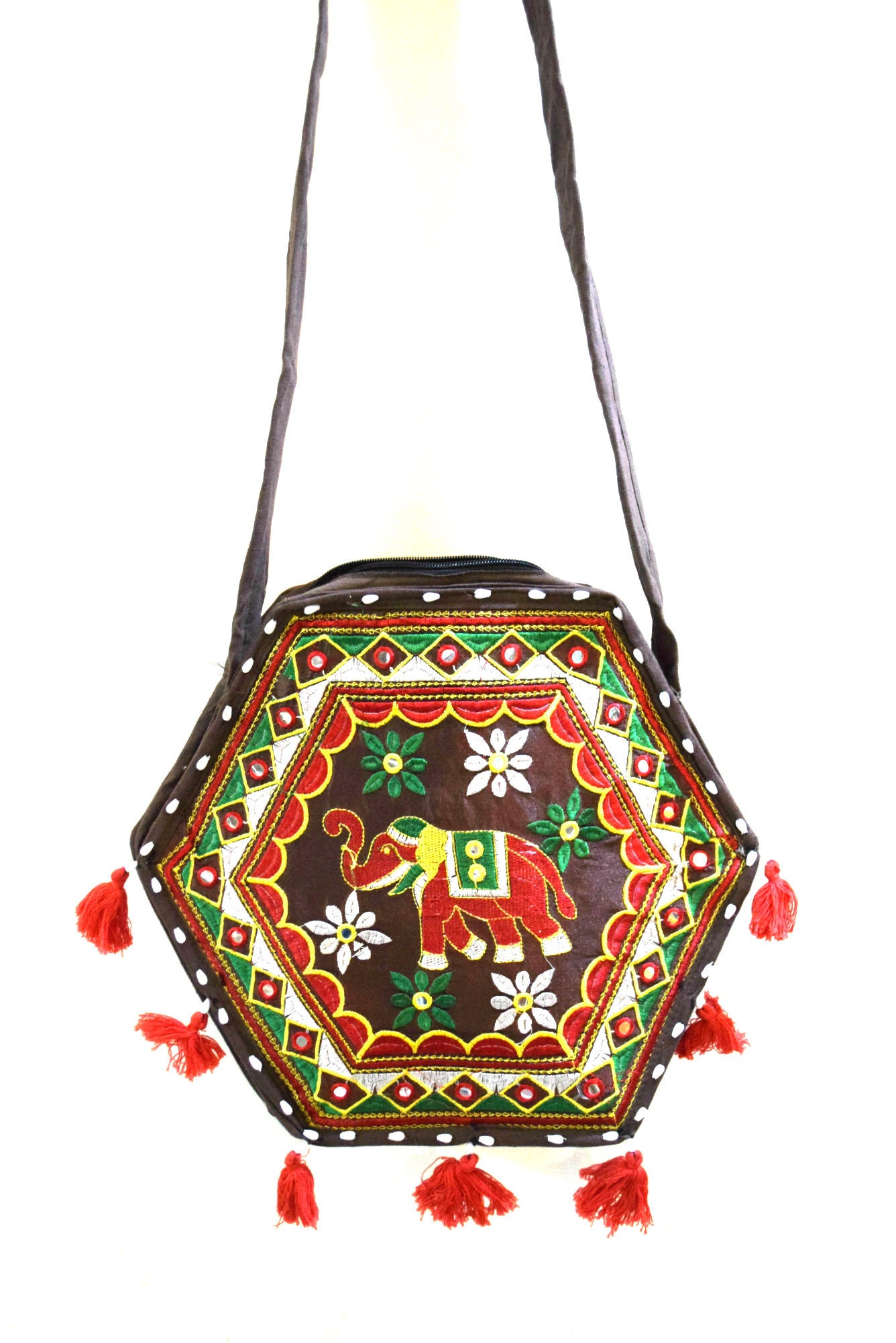 Handcrafted Womens Silk Rajasthani Matka Design Cross Body Traditional  Embroidery Envelope Style Clutch Sling Bag Side Bags for Girls