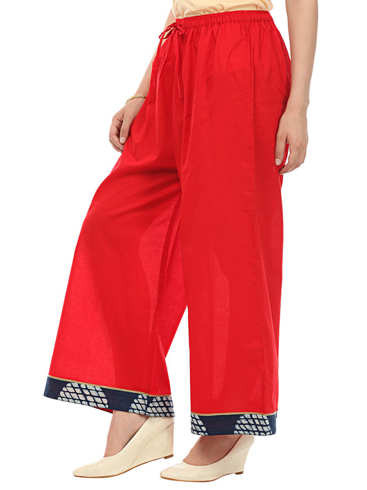 Red cotton palazzo online